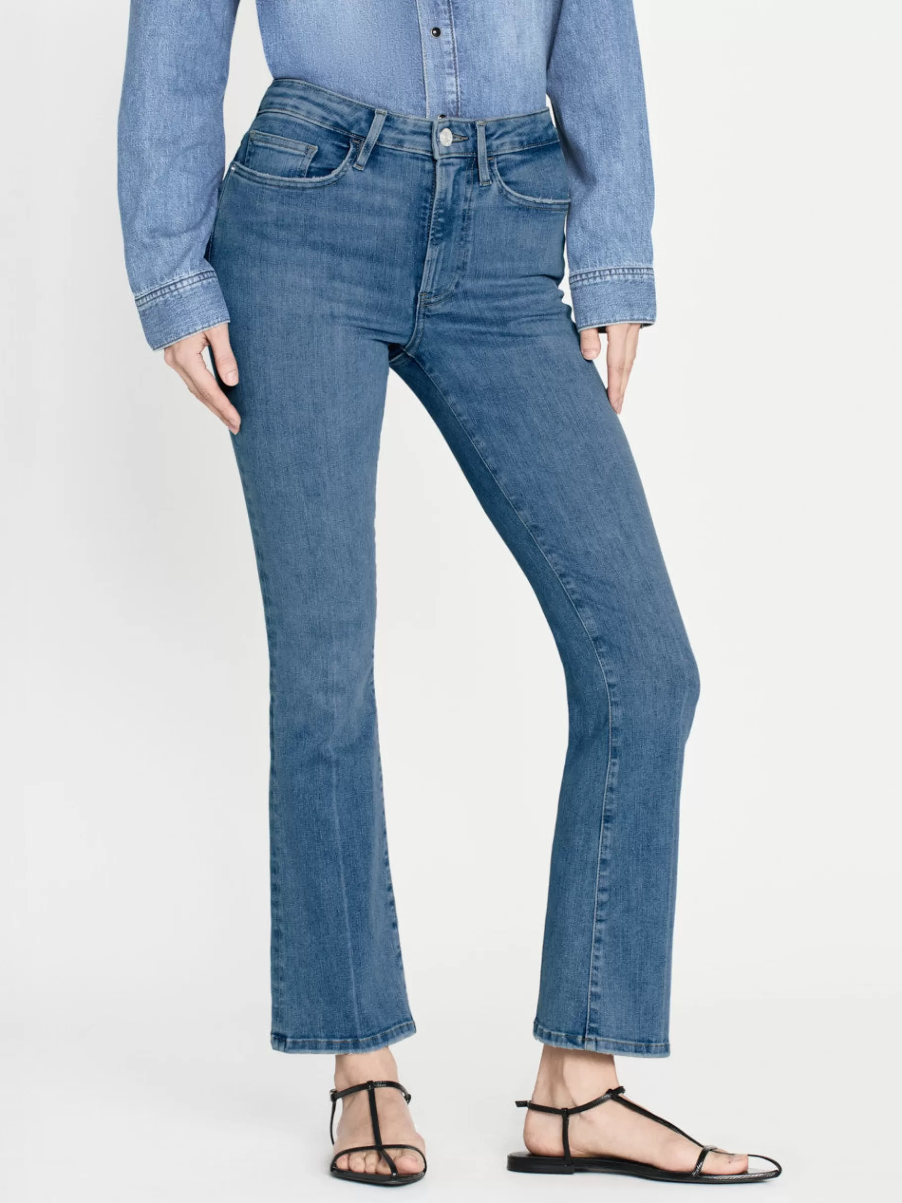 Bootcut*FRAME Le Crop Mini Boot in Clearwater