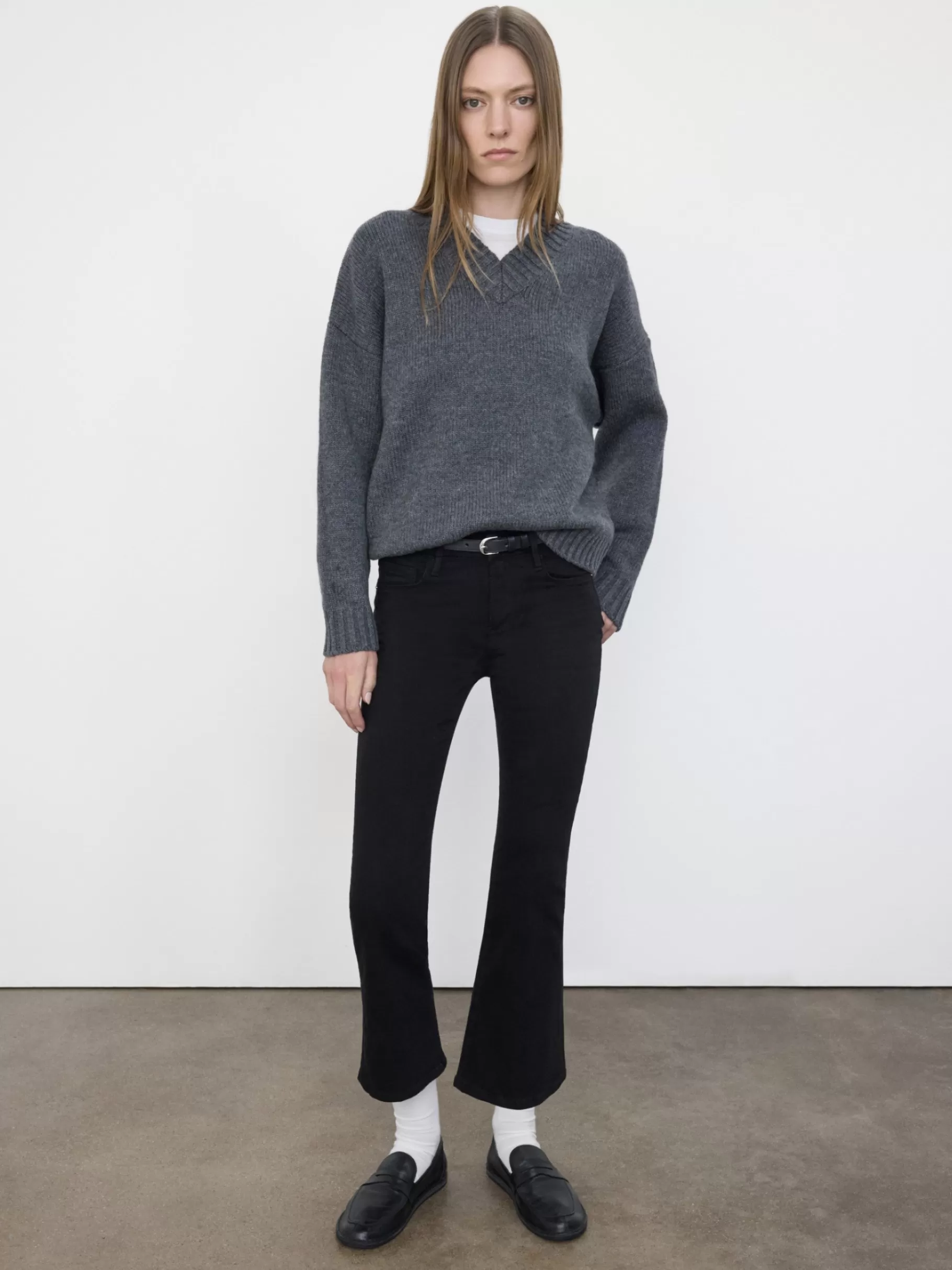 Bootcut*FRAME Le Crop Mini Boot in Film Noir Filmnoir