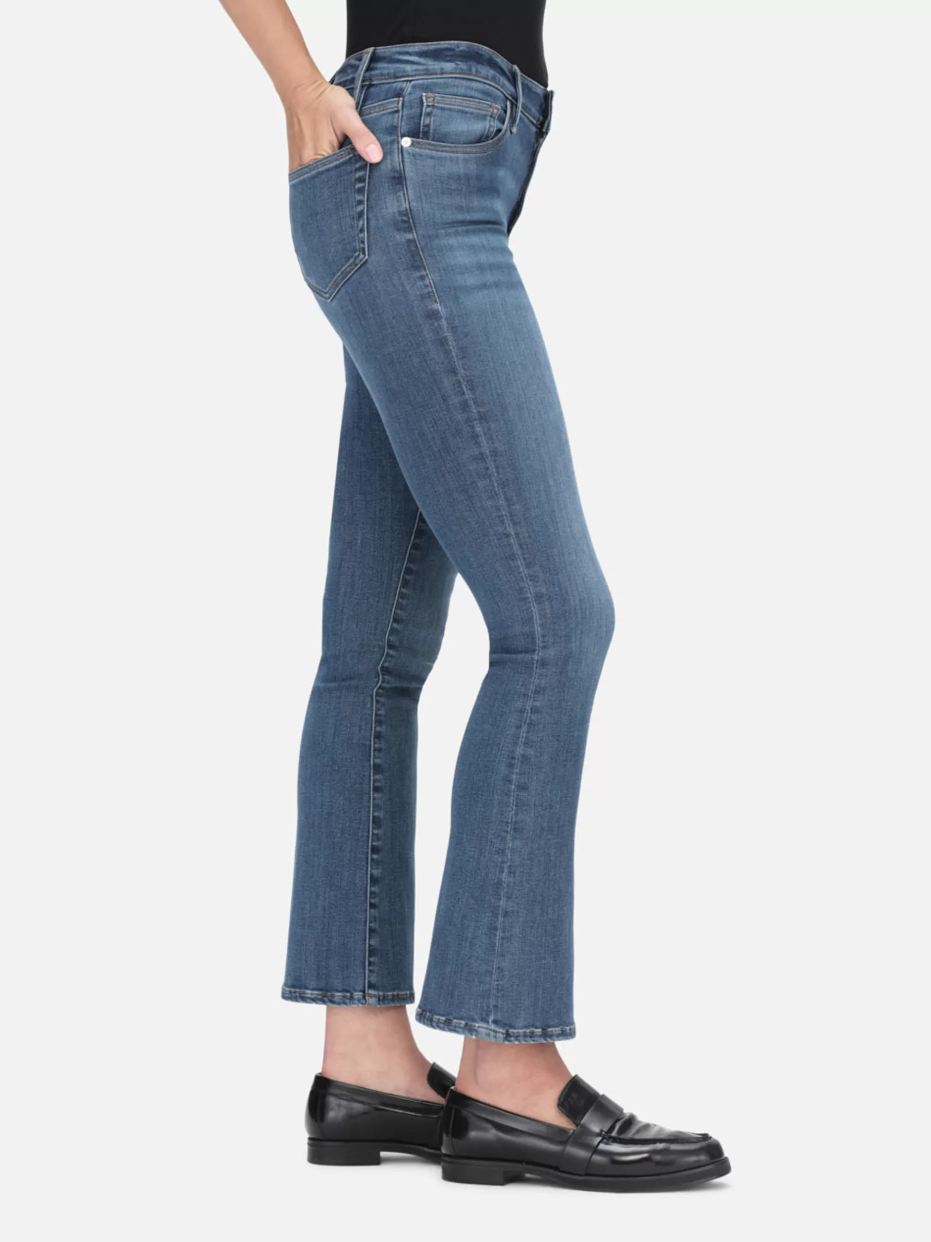 Bootcut*FRAME Le Crop Mini Boot in Poe