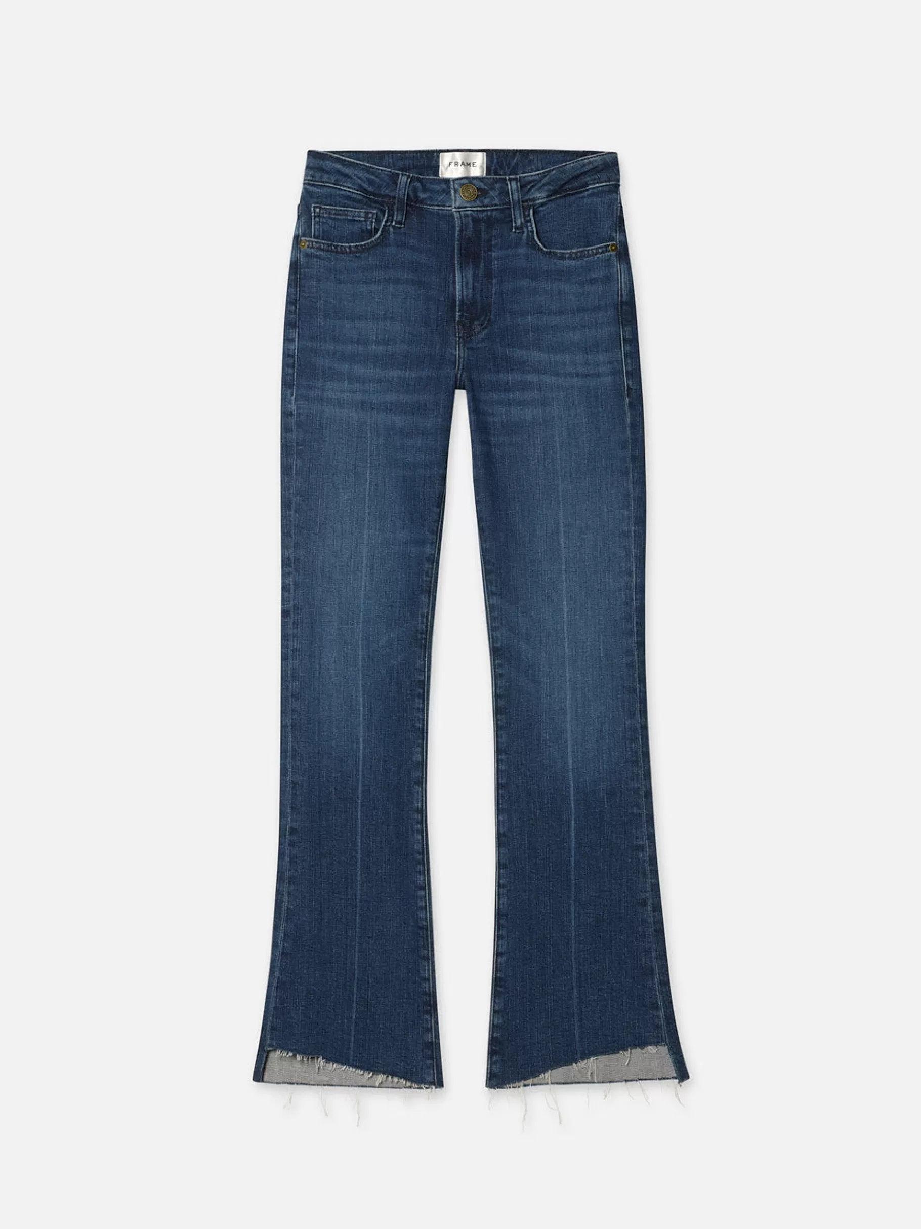 Bootcut*FRAME Le Crop Mini Boot Cascade in Calvin