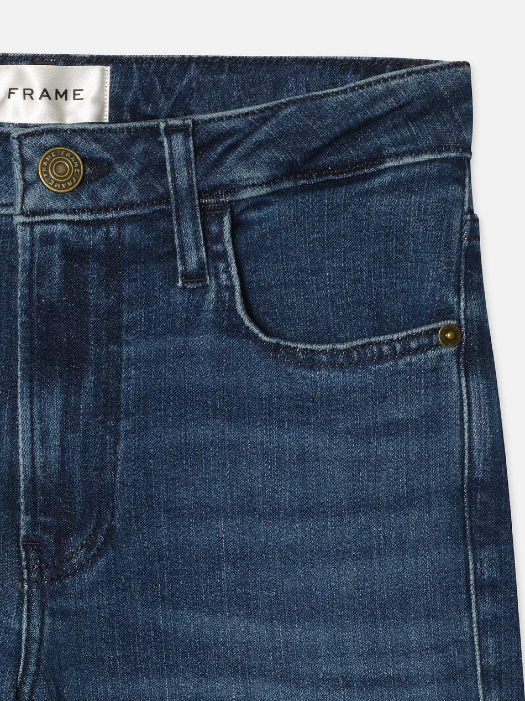 Bootcut*FRAME Le Crop Mini Boot Cascade in Calvin