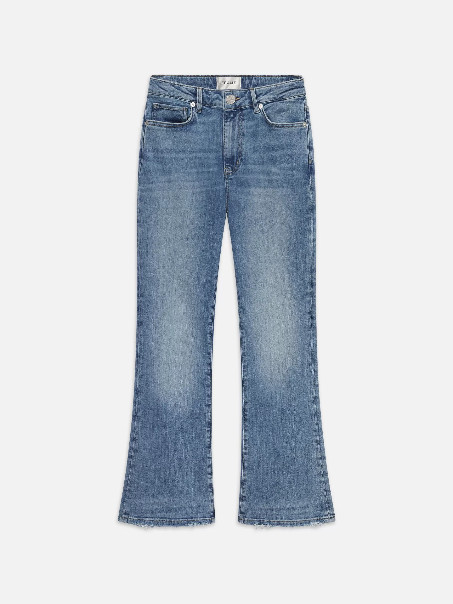 Bootcut*FRAME Le Crop Mini Boot Worn Fray in Whimsy