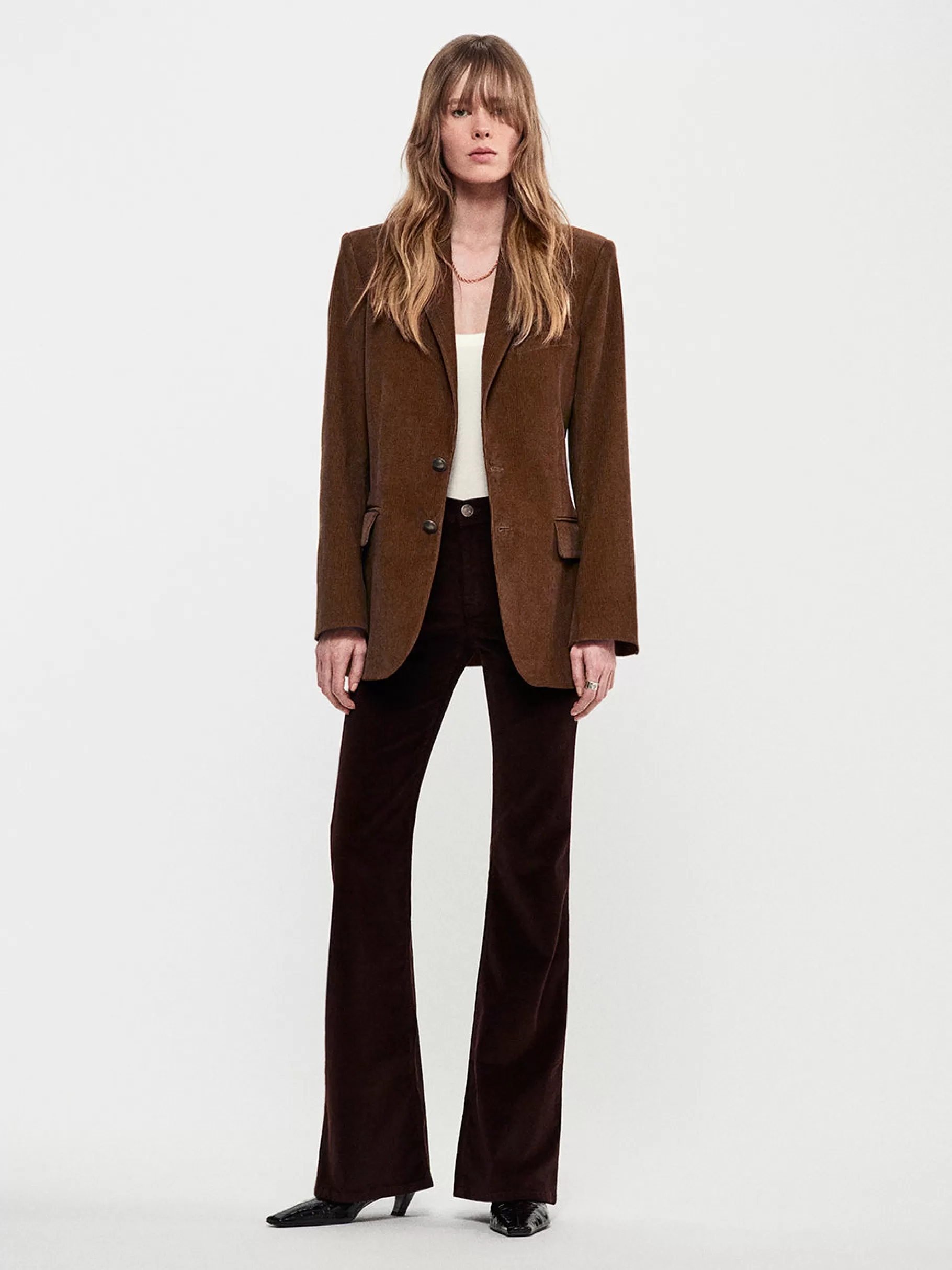 Pants*FRAME Le Easy Flare Corduroy in Espresso