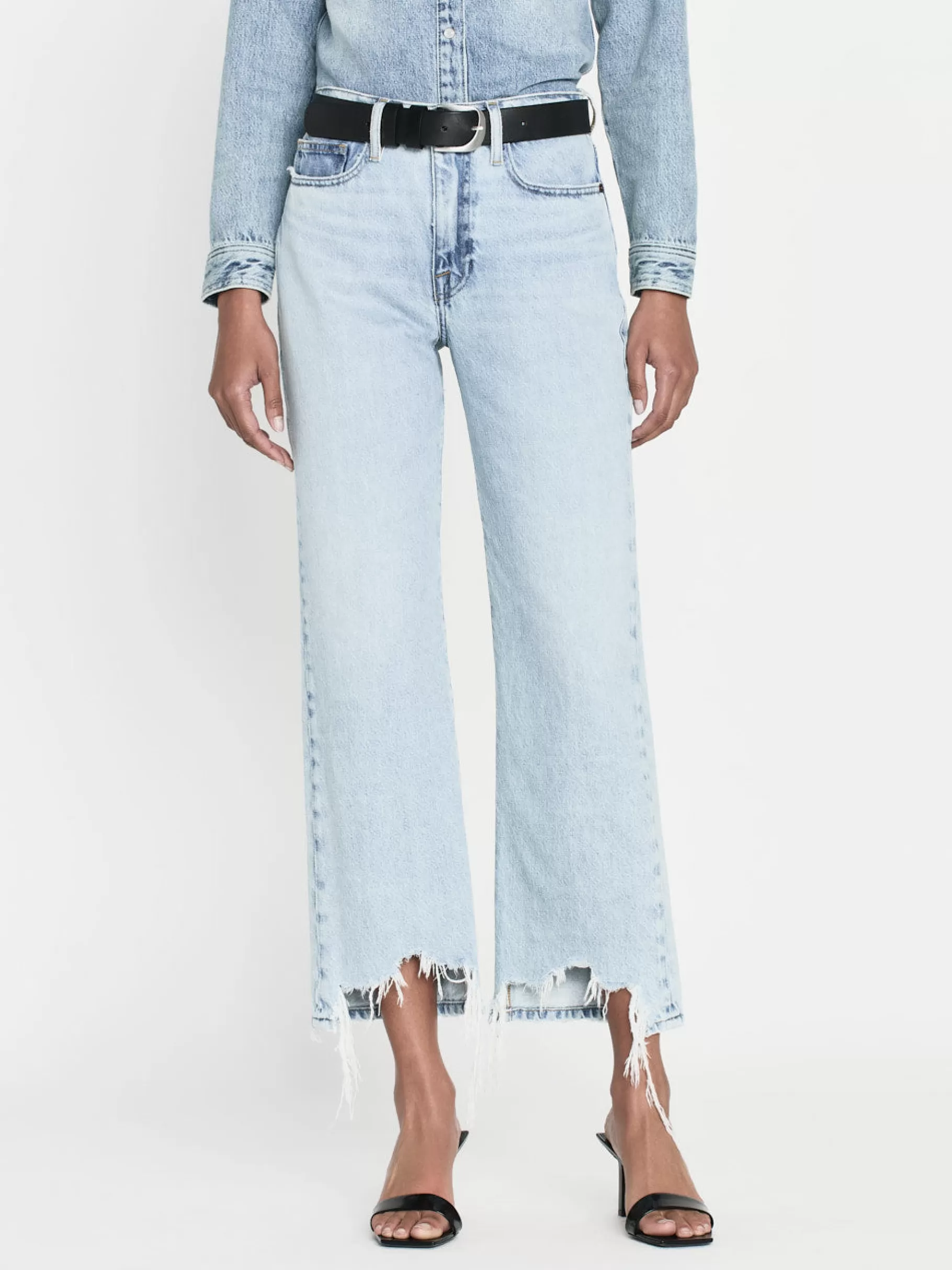 Straight*FRAME Le Jane Crop Bite Hem in Fizz Indigo Fizzindigo