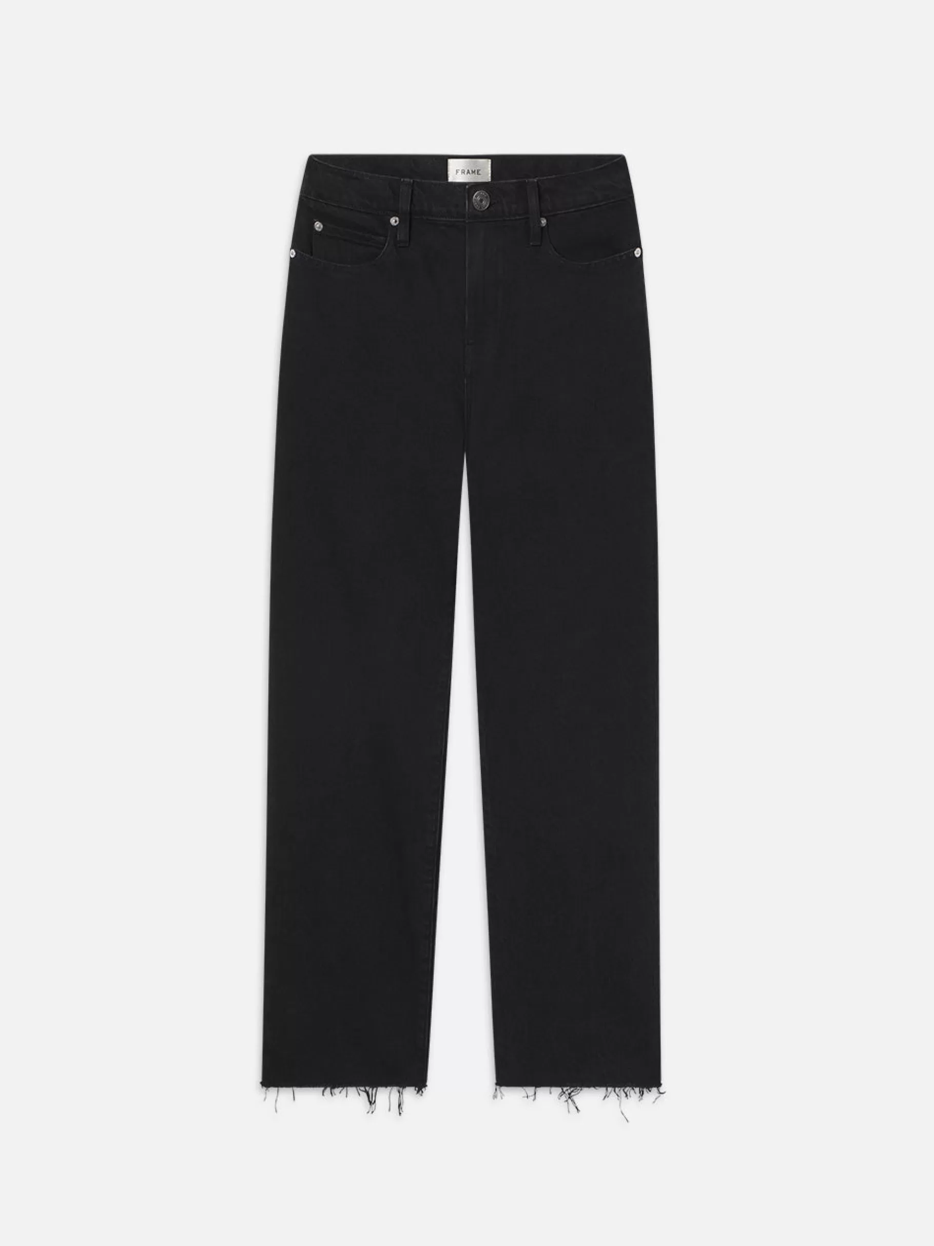 Straight*FRAME Le Jane Crop Raw Fray in Black