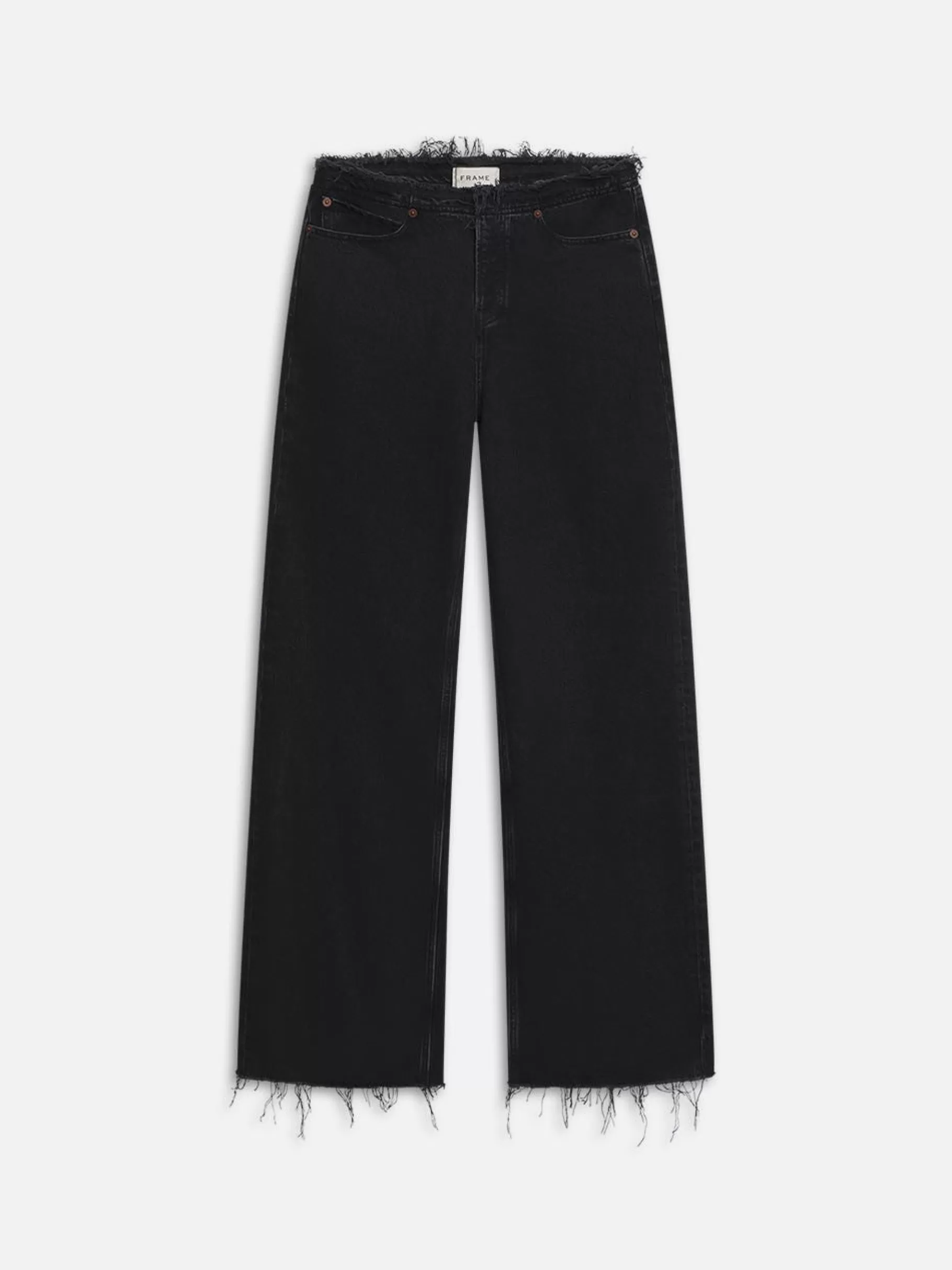 Wide Leg*FRAME Le Low Baggy Wide Leg Cut Off in Inkwell