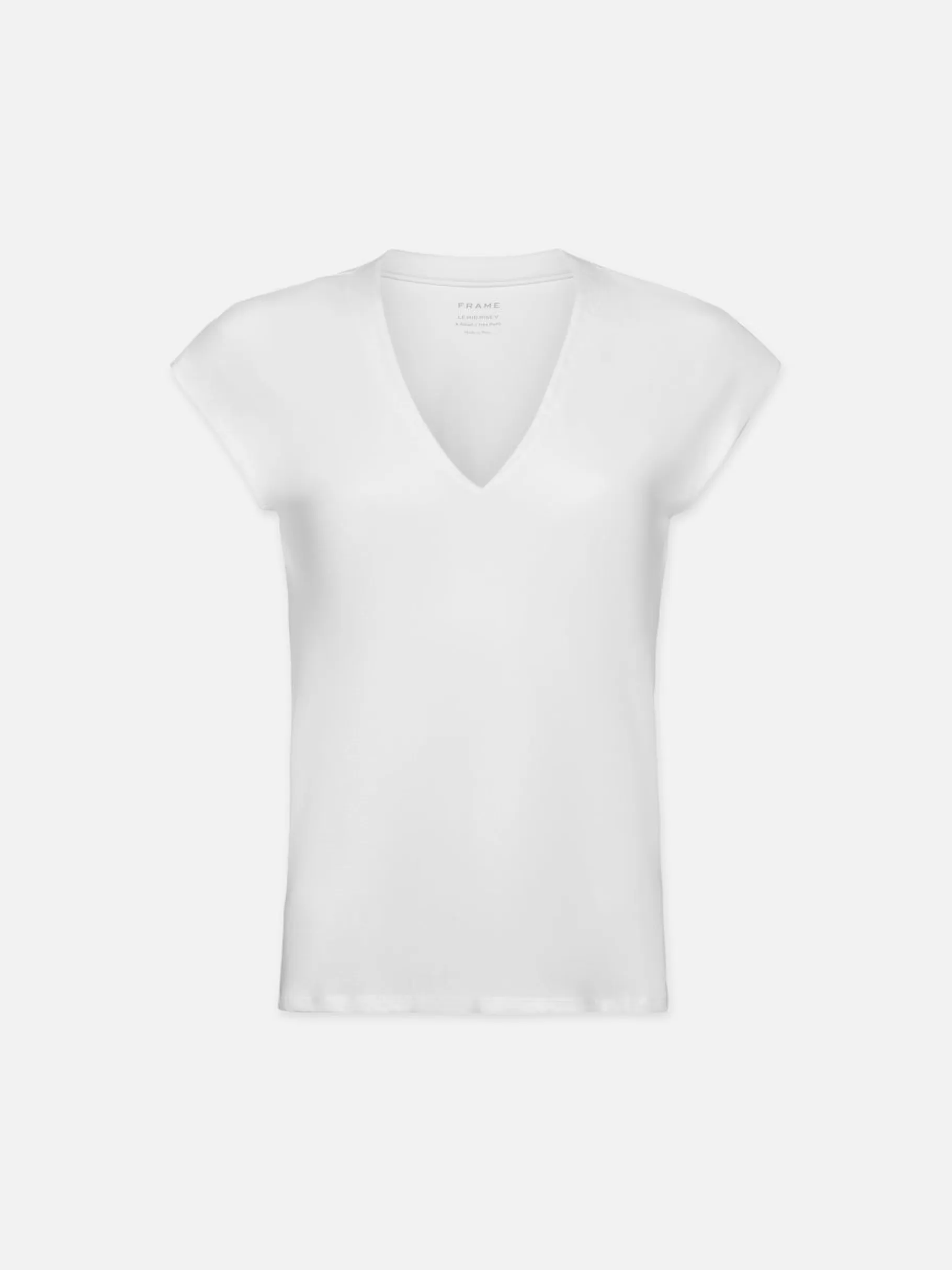 Tanks & Tees*FRAME Le Mid Rise V Neck Tee in Blanc