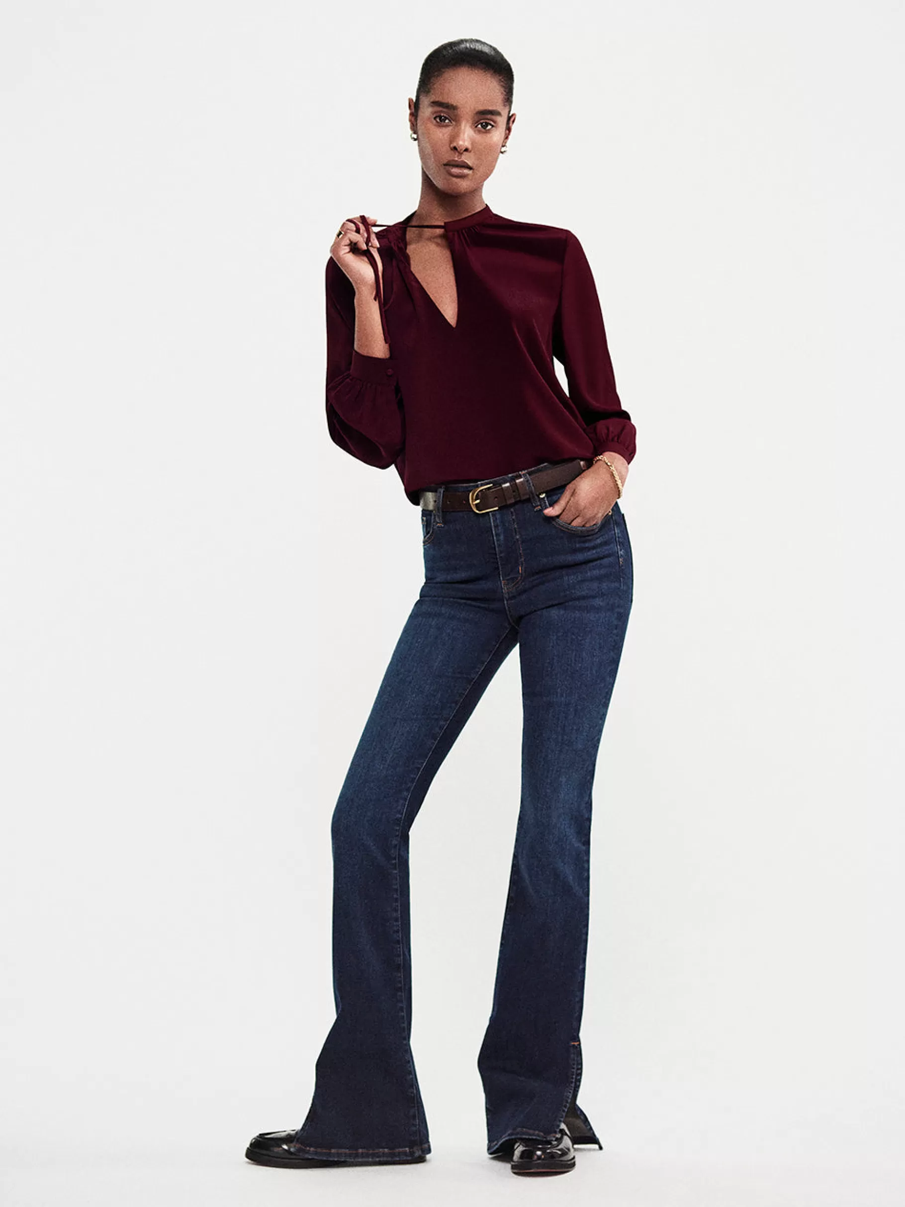 Bootcut | Long*FRAME Le Mini Boot Outseam Slit in Moonflower