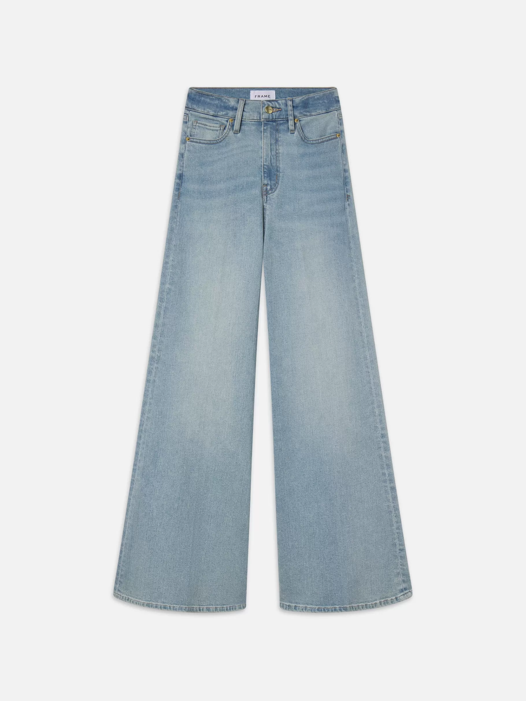 Wide Leg*FRAME Le Palazzo Crop in Blue Springs Bluesprings