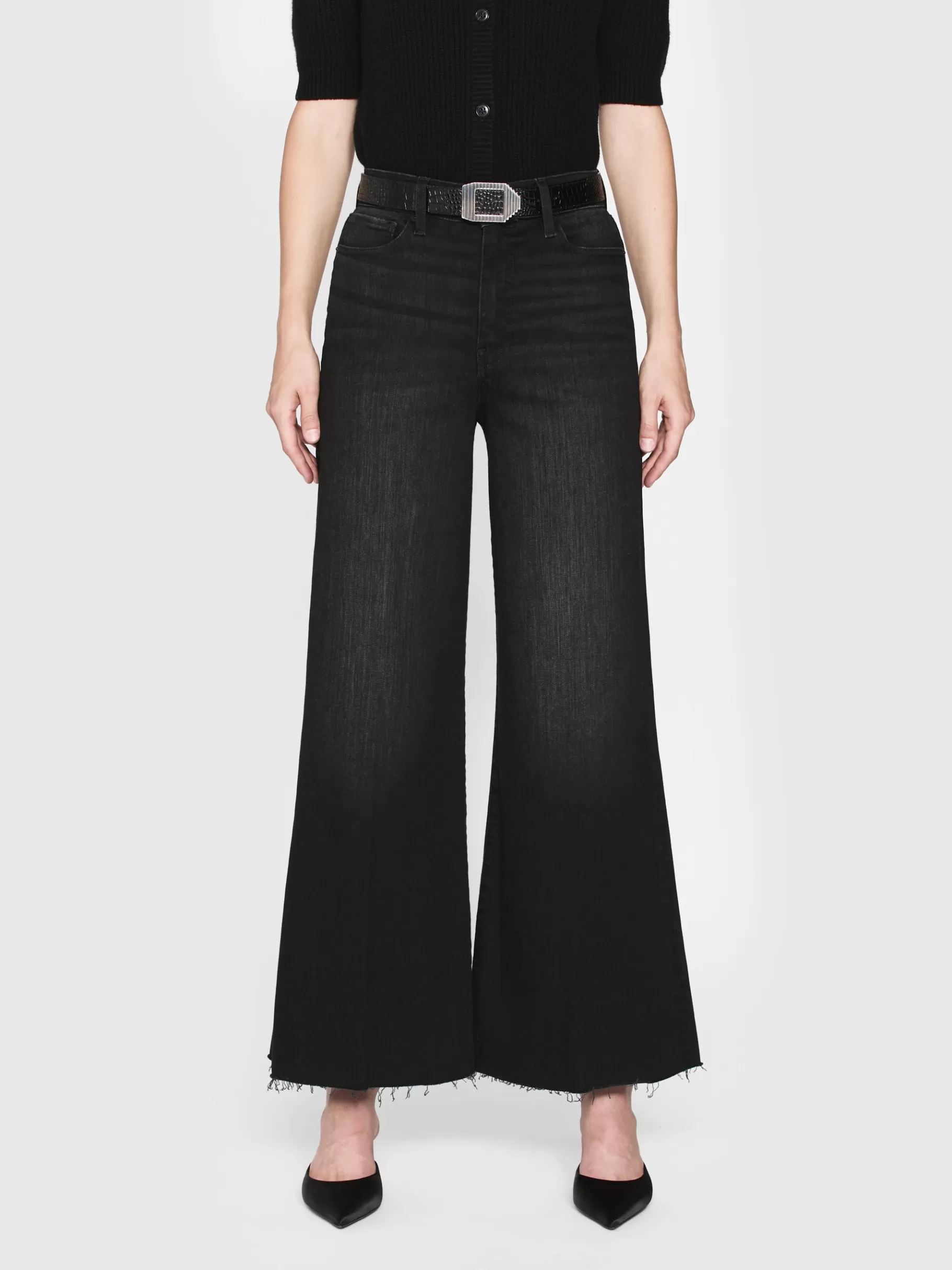 Wide Leg*FRAME Le Palazzo Crop in Tilt Raw After Tiltrawafter