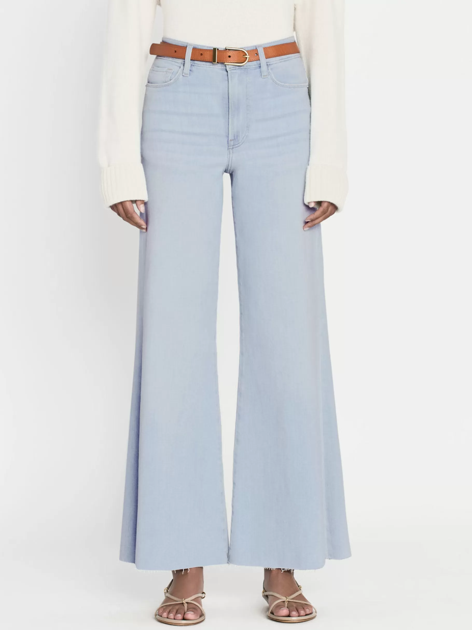 Wide Leg*FRAME Le Palazzo Crop Raw After in Clarity