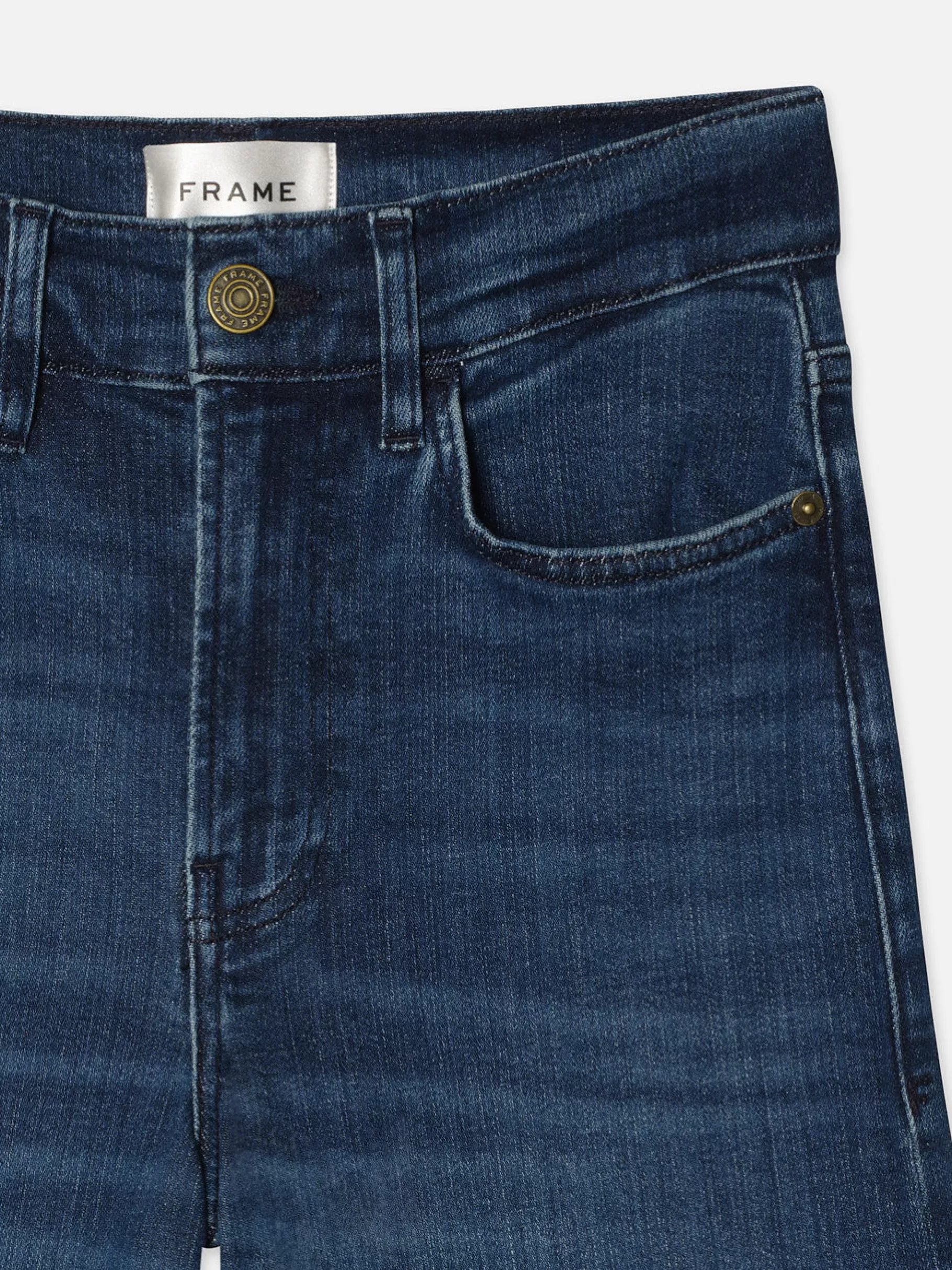 Wide Leg*FRAME Le Palazzo Crop Raw Fray in Calvin