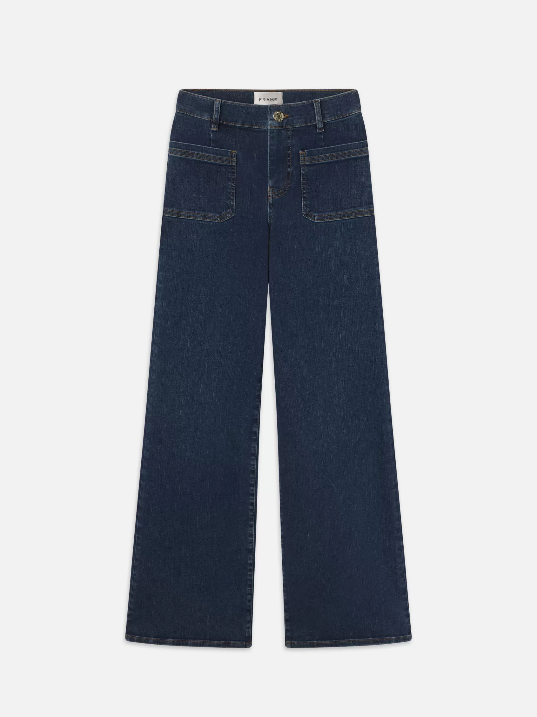 Wide Leg*FRAME Le Slim Palazzo Bardot Pocket in Cursive
