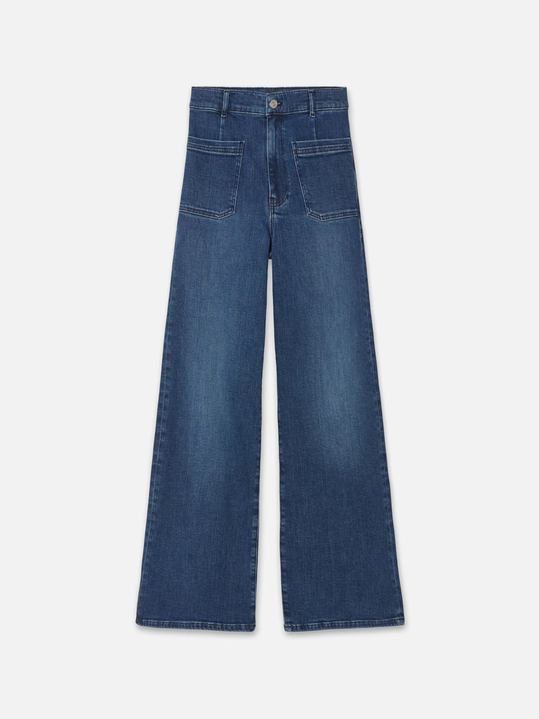 Wide Leg*FRAME Le Slim Palazzo Bardot Pocket in Thunderstorm