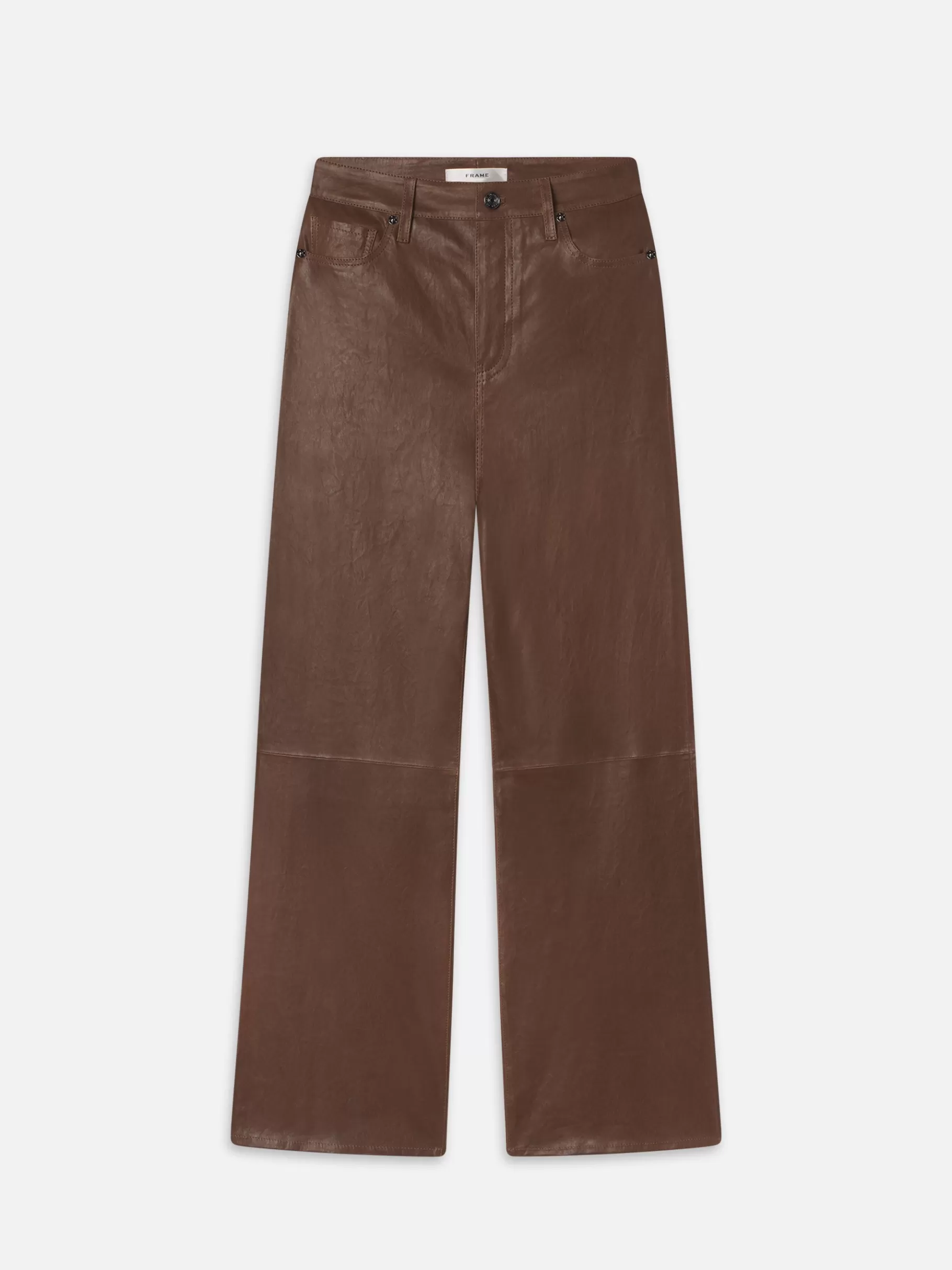 Leather & Suede | Pants*FRAME Le Slim Palazzo Leather in Bark