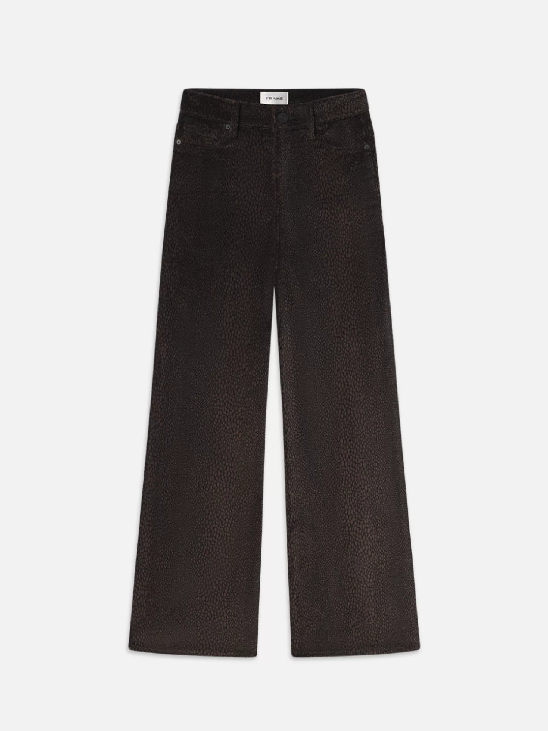 Wide Leg*FRAME Le Slim Palazzo Velveteen in Panthera