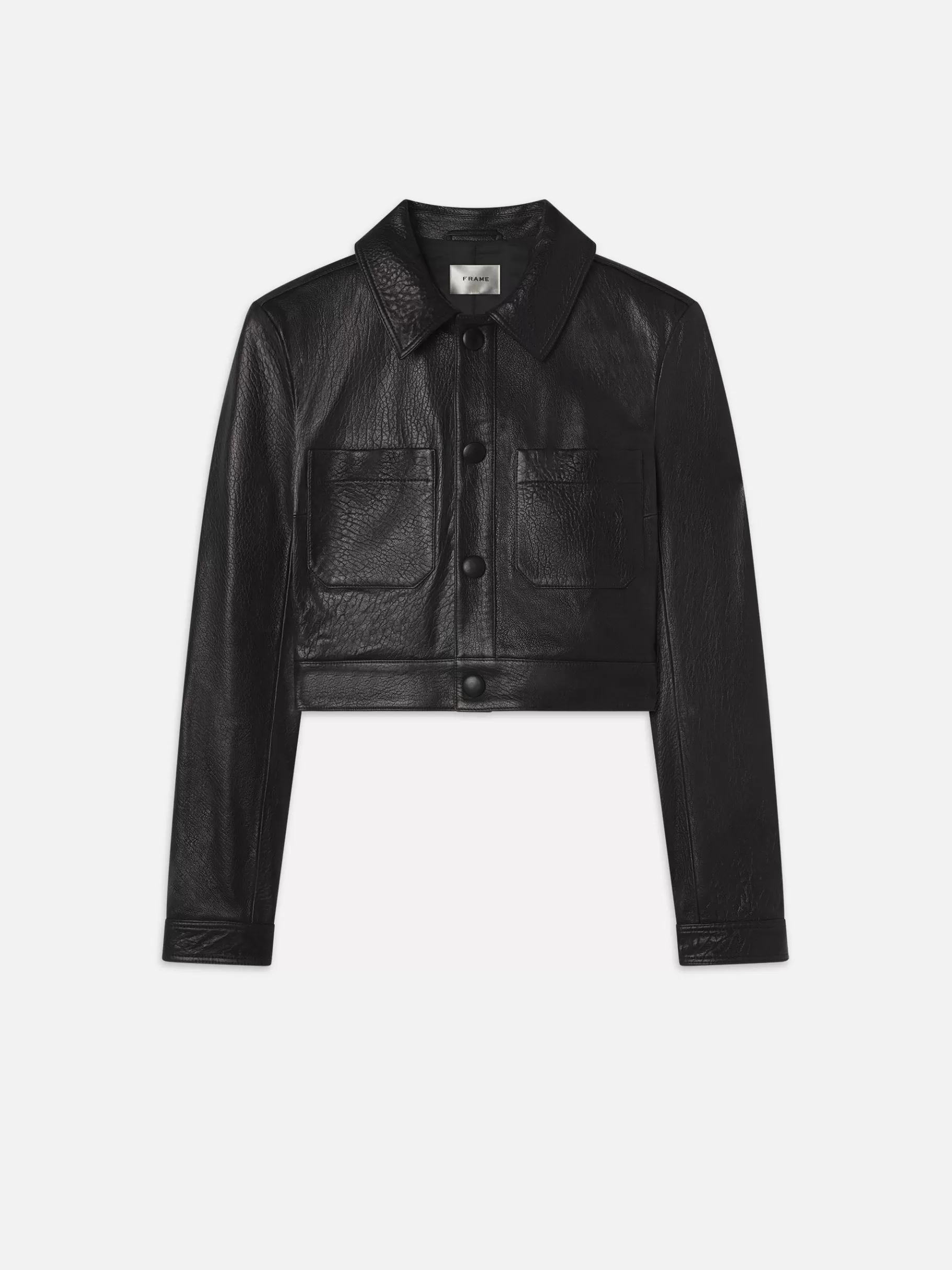 Leather & Suede | Jackets & Coats*FRAME Leather Button Front Jacket in Black