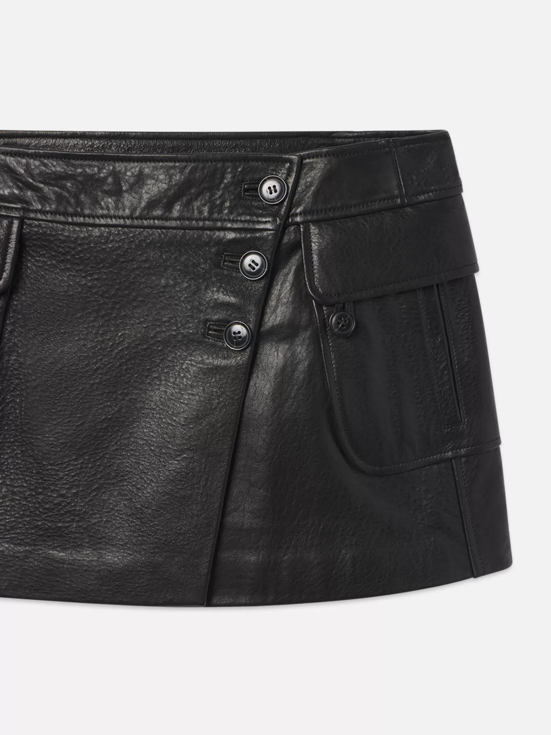 Leather & Suede | Skirts & Shorts*FRAME Leather Cargo Mini Skirt in Black