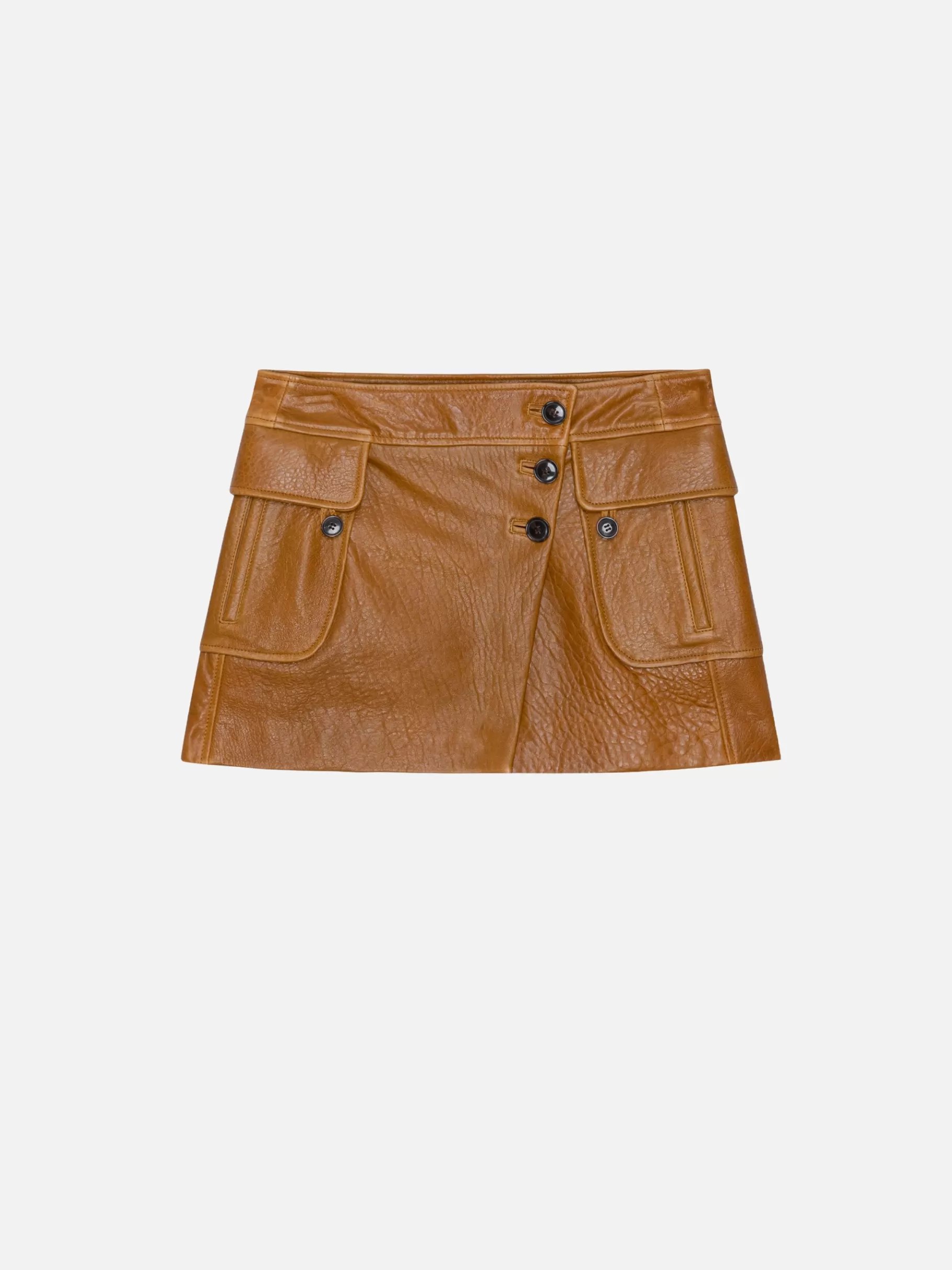 Leather & Suede | Skirts & Shorts*FRAME Leather Cargo Mini Skirt in Tobacco