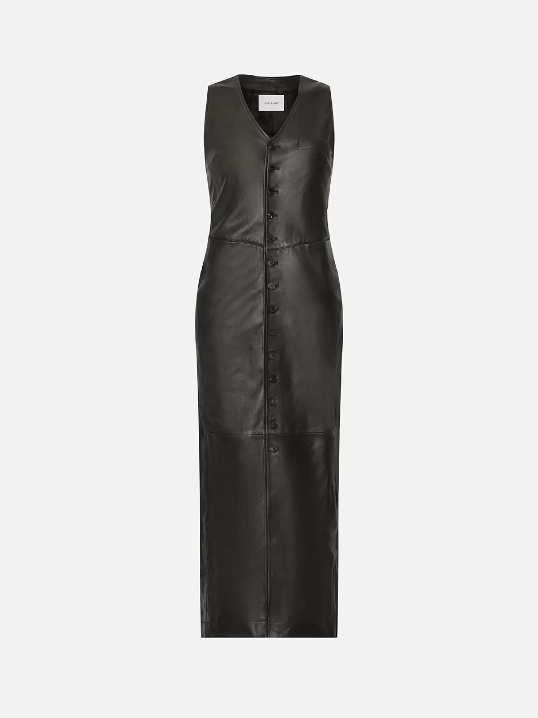 Leather & Suede | Jackets & Coats*FRAME Leather Midi Vest Dress in Black