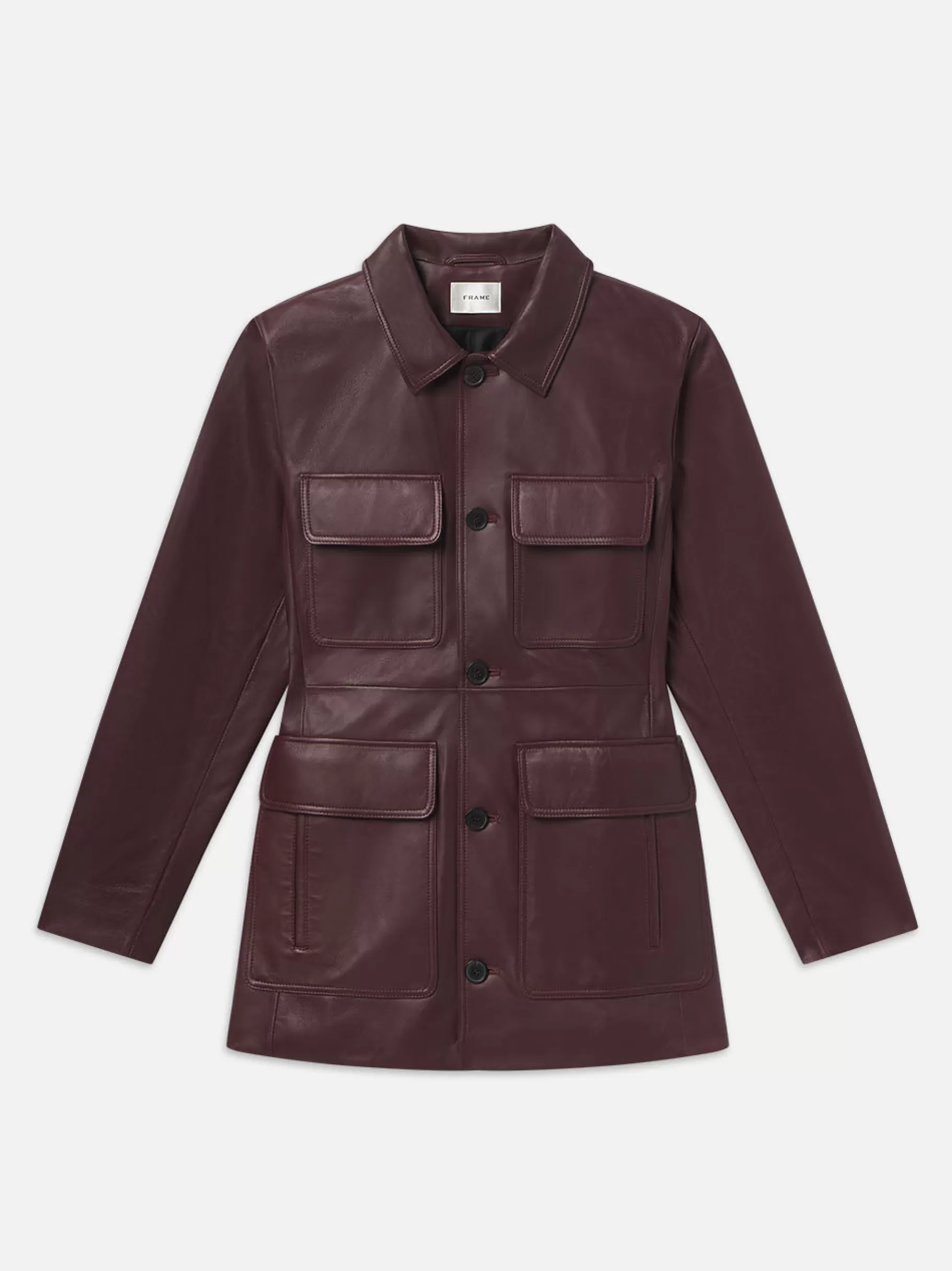 Leather & Suede | Jackets & Coats*FRAME Leather Safari Jacket in Wine