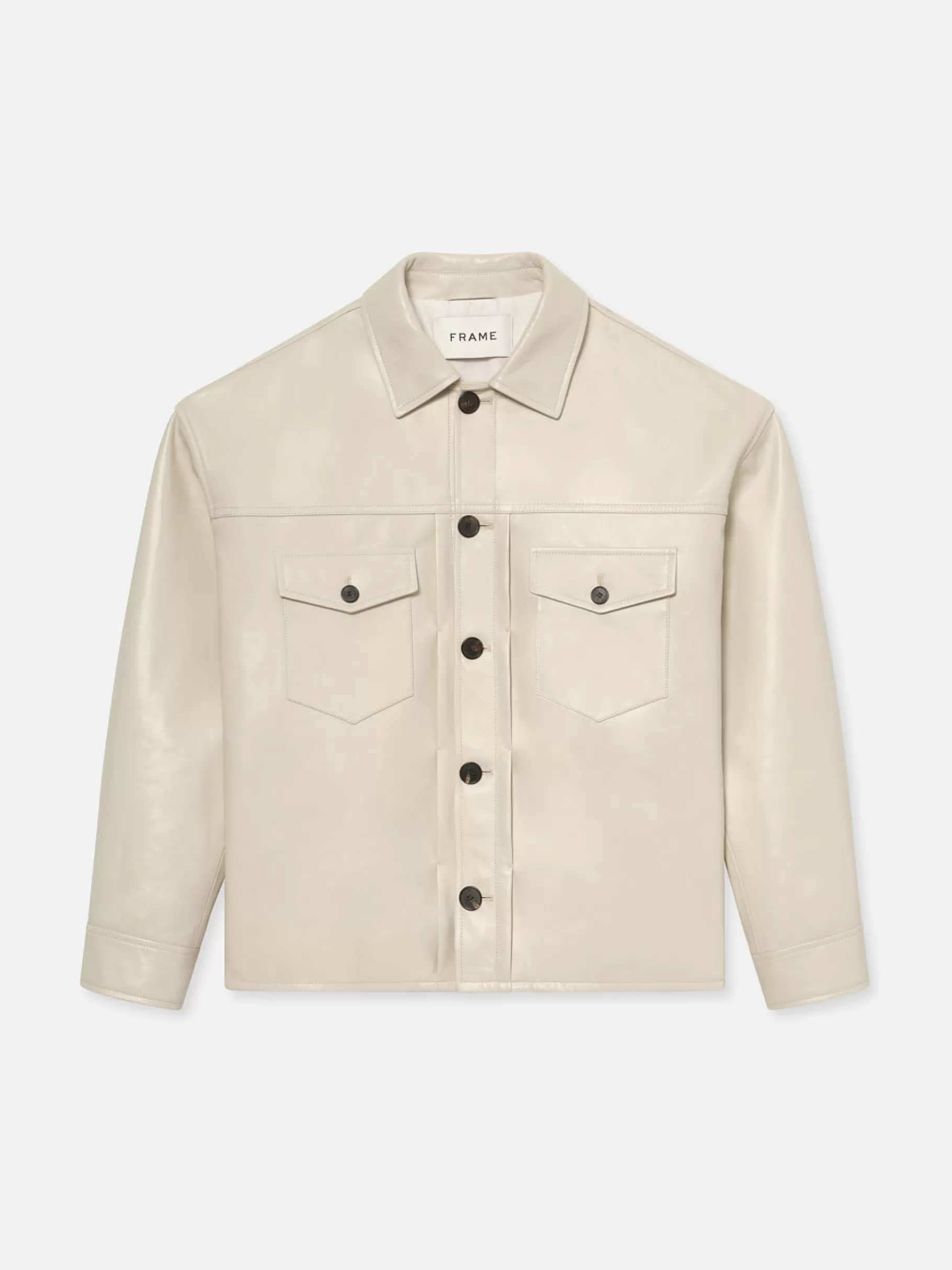 Leather & Suede | Jackets & Coats*FRAME Leather Trucker Jacket in White Canvas Whitecanvas
