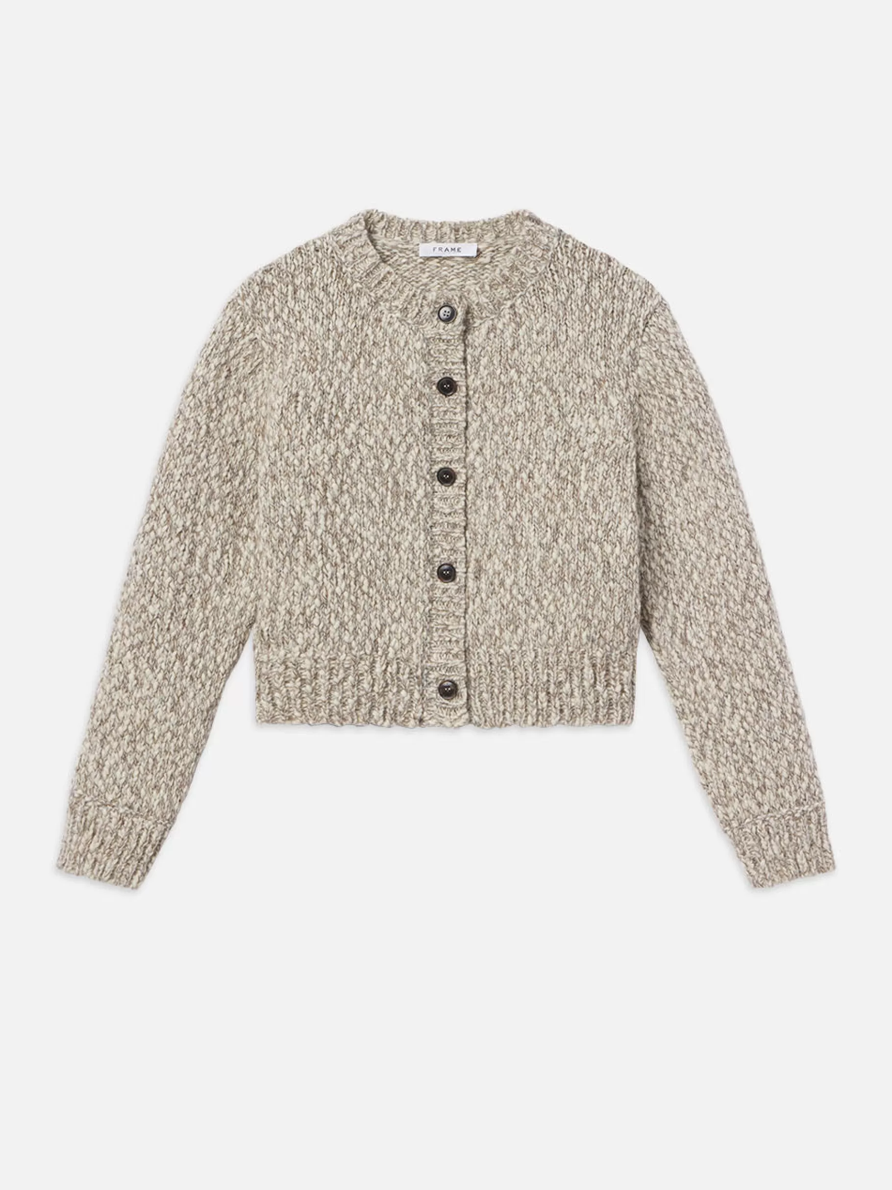 Sweaters*FRAME Marl Cardi Sweater in Cream Multi Creammulti