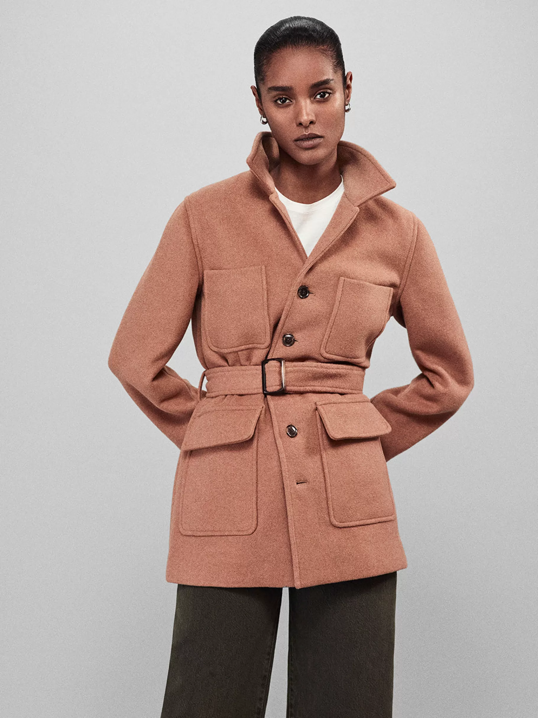 Jackets & Coats*FRAME Melton Safari Jacket in Light Camel Lightcamel