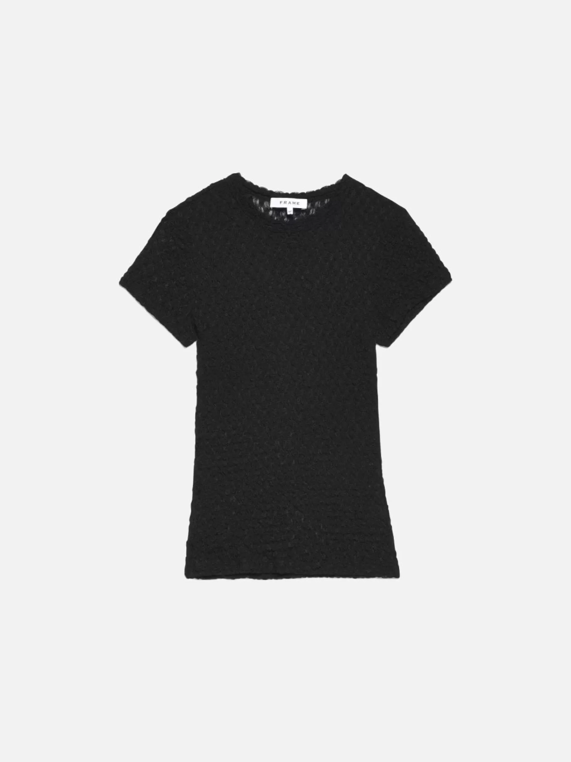 Tops & Blouses*FRAME Mesh Lace Baby Tee in Noir