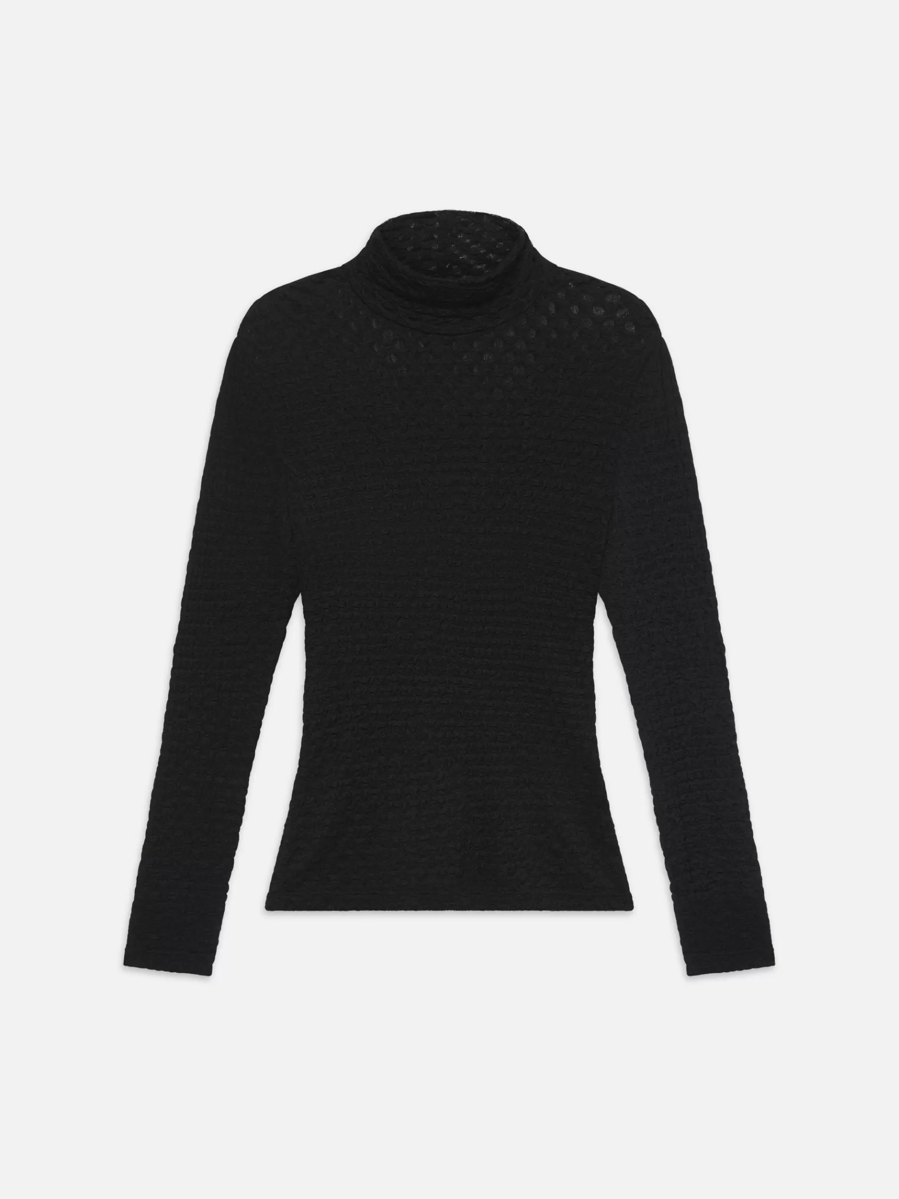 Tops & Blouses*FRAME Mesh Lace Turtleneck in Noir