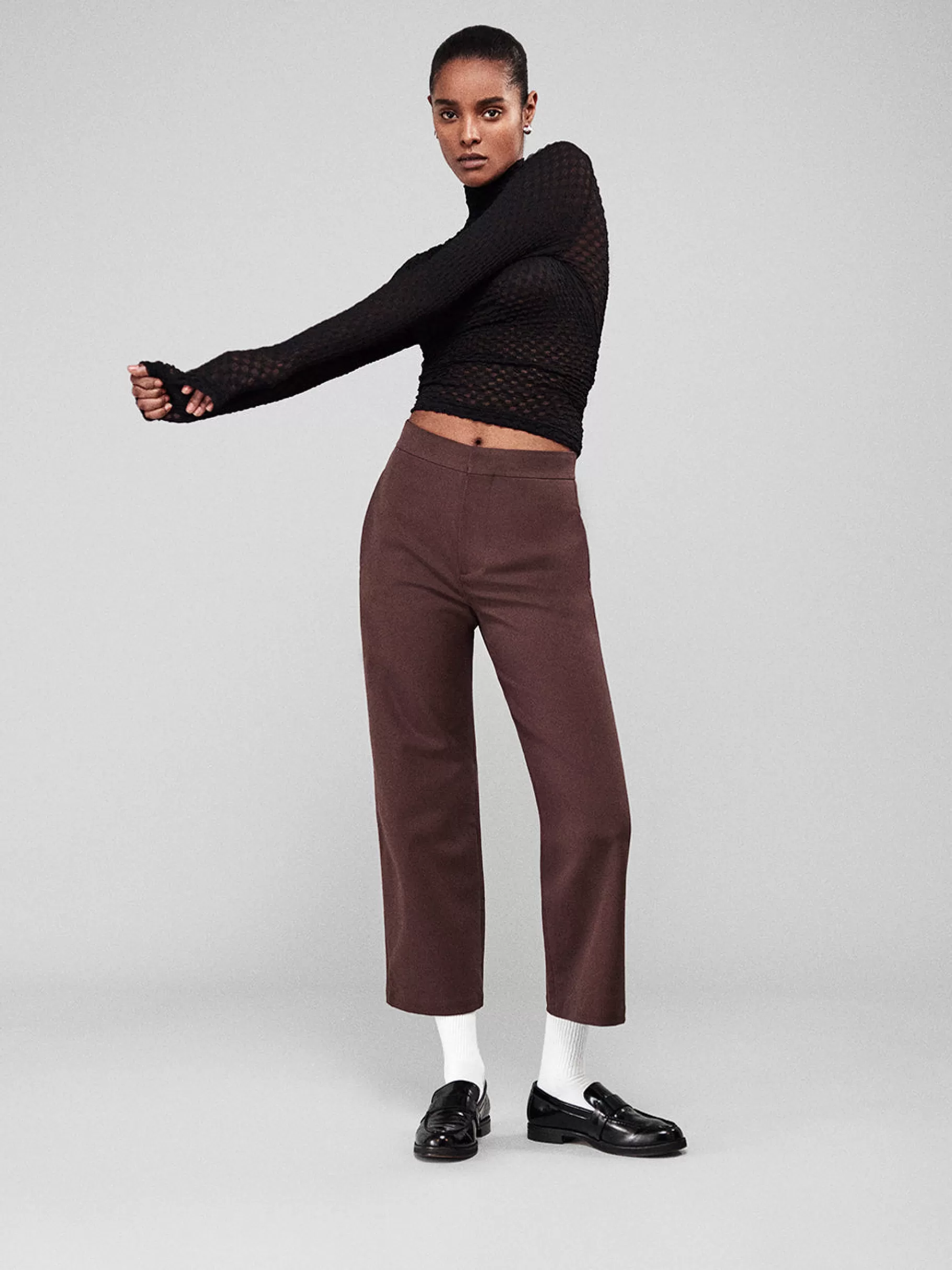 Tops & Blouses*FRAME Mesh Lace Turtleneck in Noir