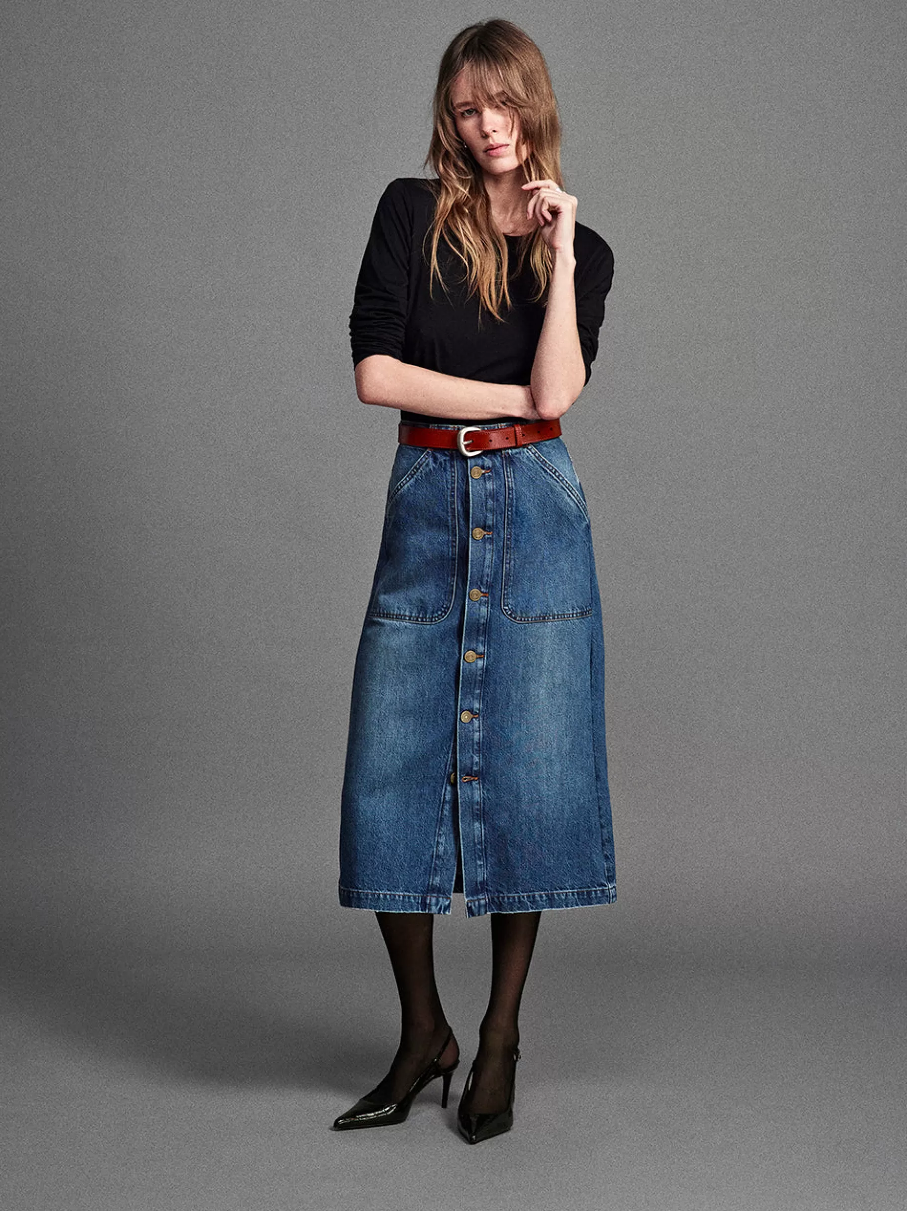 Skirts & Shorts*FRAME Modern Pocket Midi Skirt in October