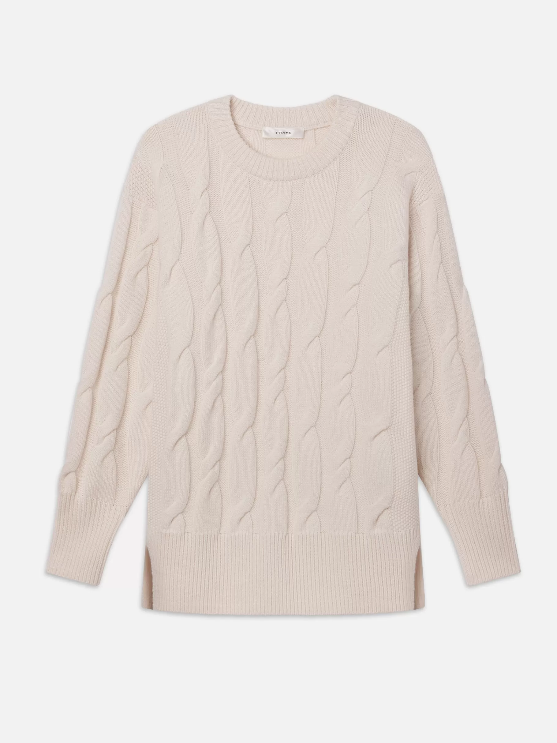 Sweaters*FRAME Oversized Cable Knit Sweater in Cream