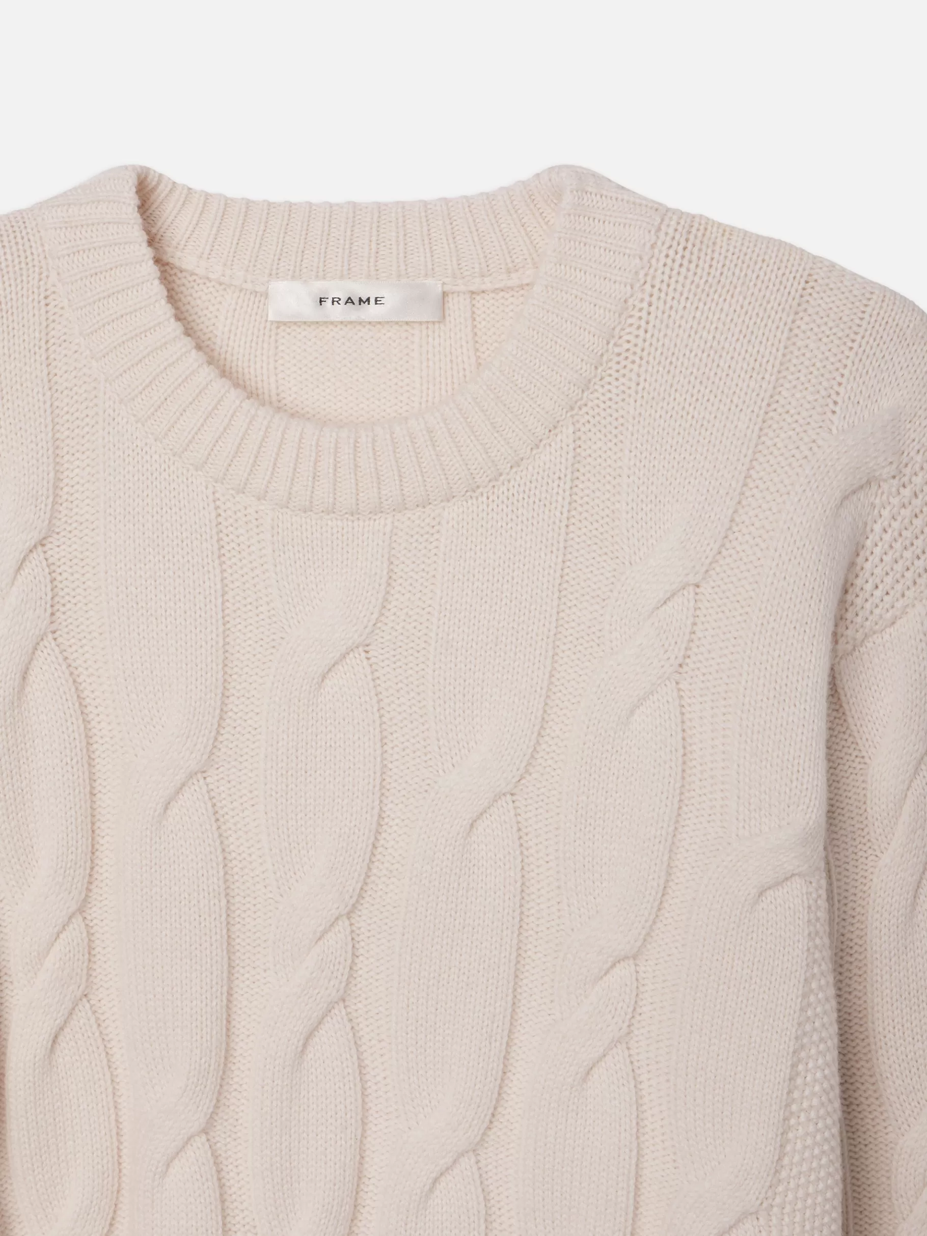 Sweaters*FRAME Oversized Cable Knit Sweater in Cream