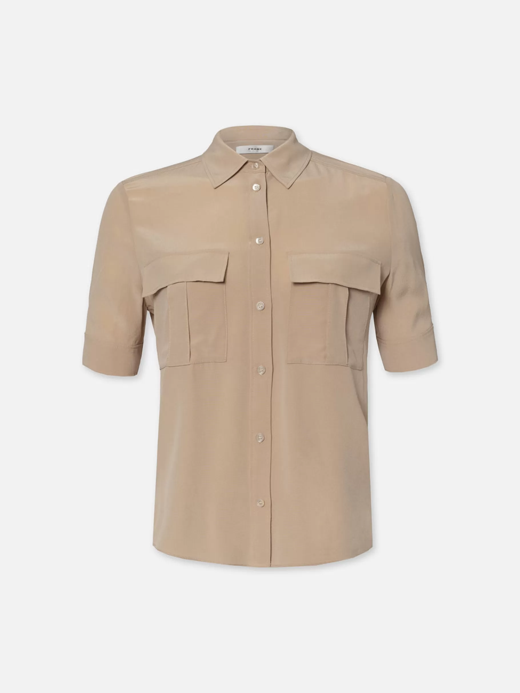 Tops & Blouses*FRAME Patch Pocket Button Down in Khaki Tan Khakitan