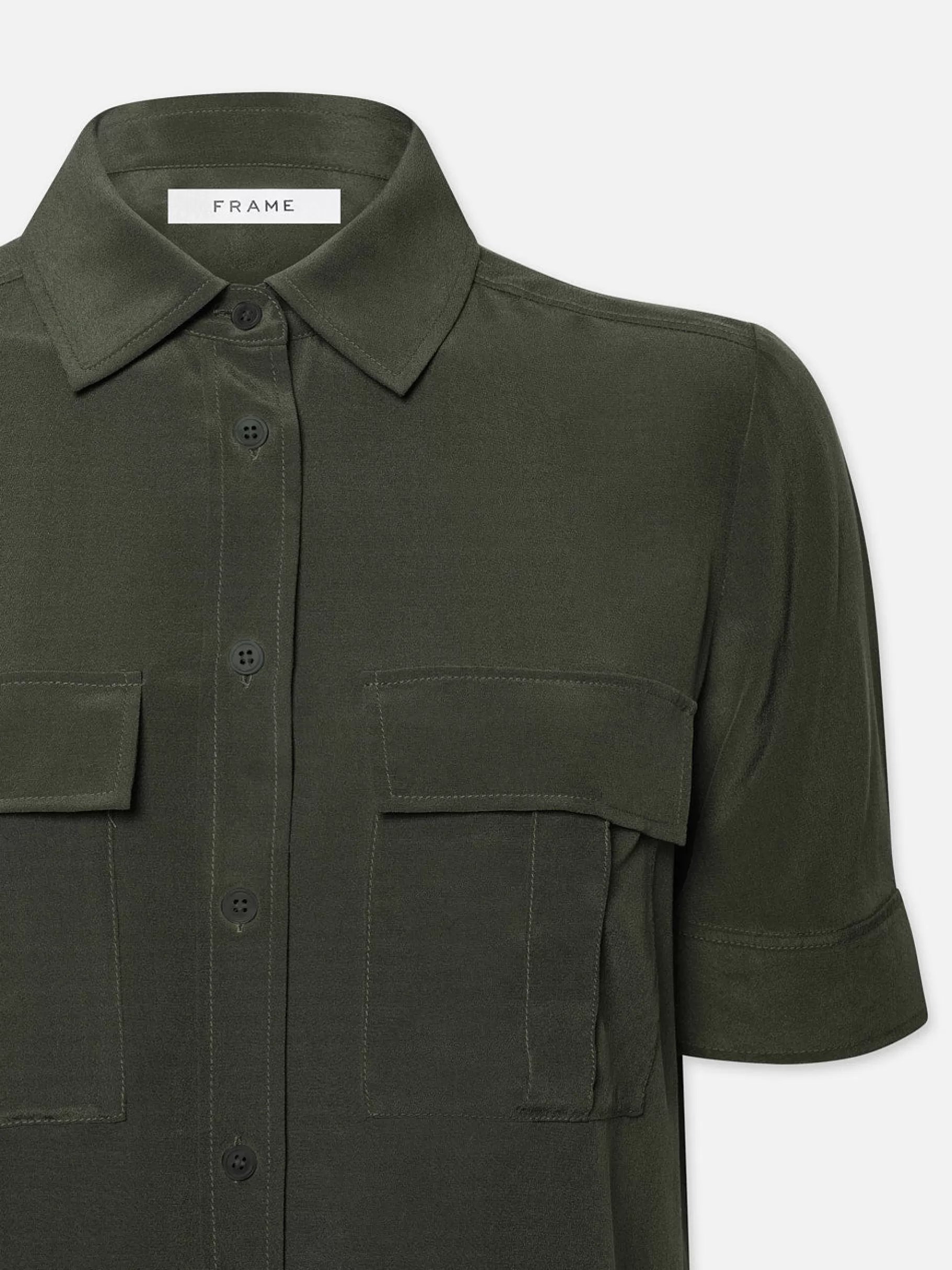 Tops & Blouses*FRAME Patch Pocket Button Down in Military
