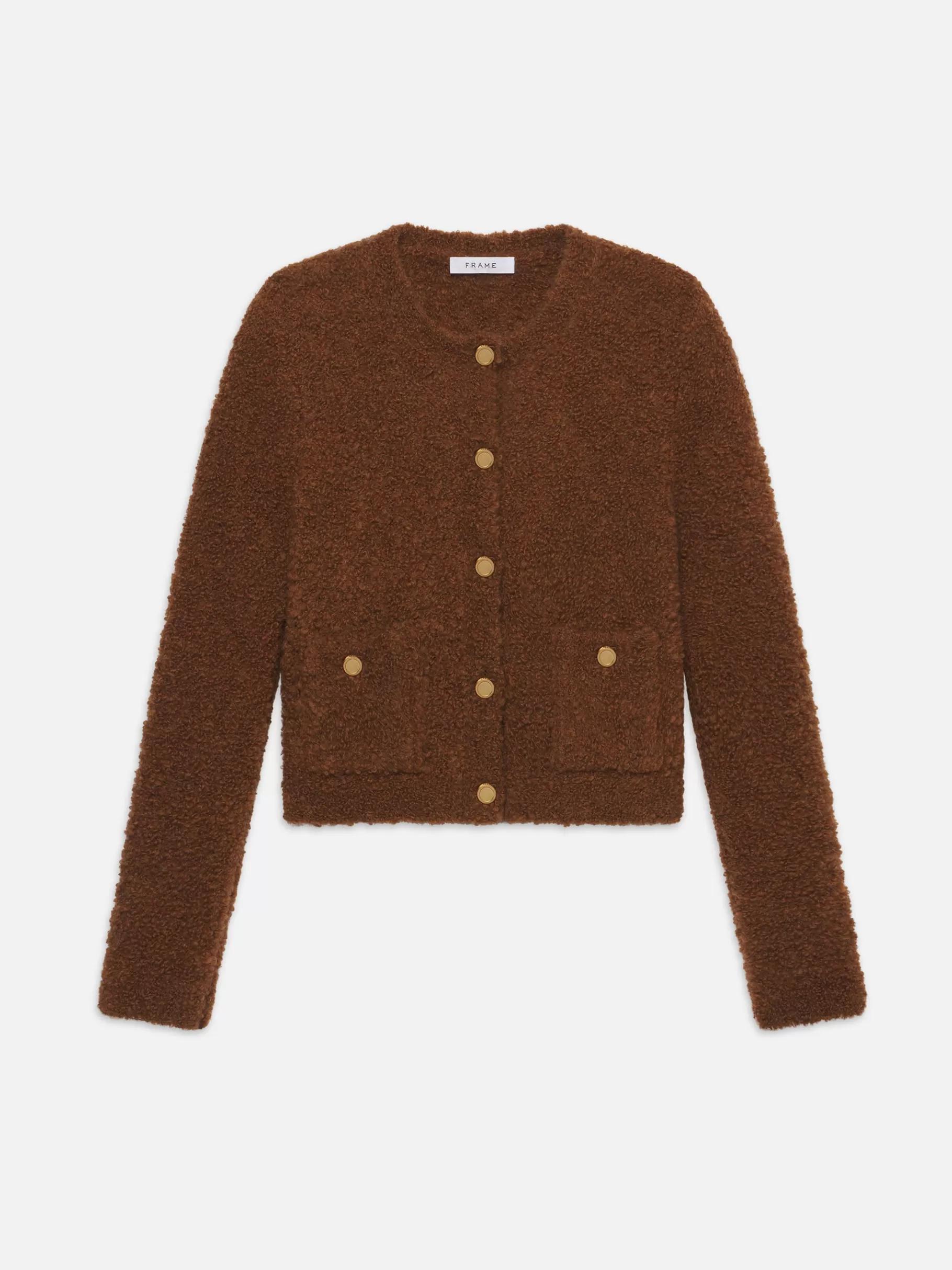 Sweaters*FRAME Patch Pocket Cardi in Camel
