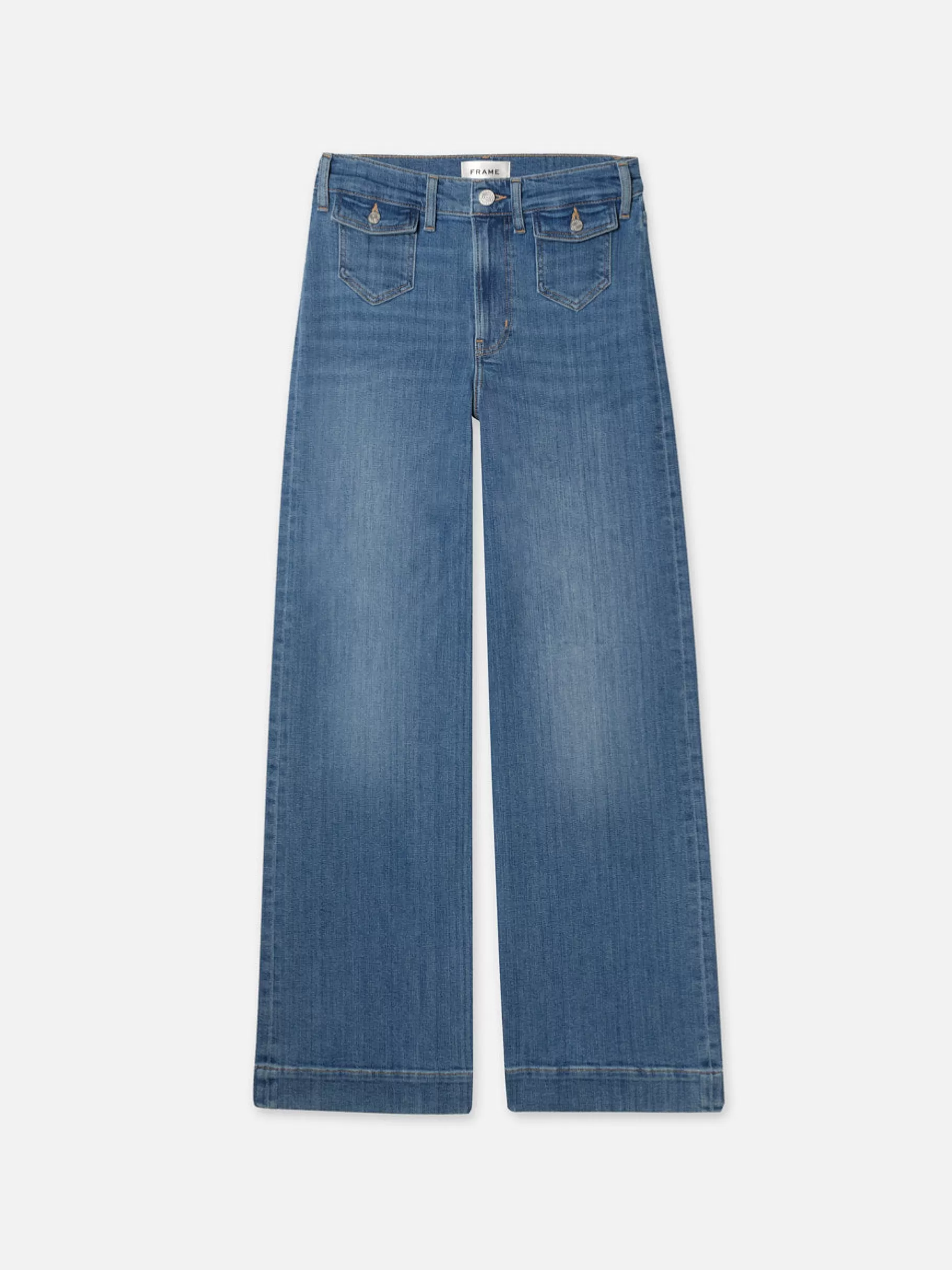 Wide Leg*FRAME Patch Pocket Slim Palazzo in Doris