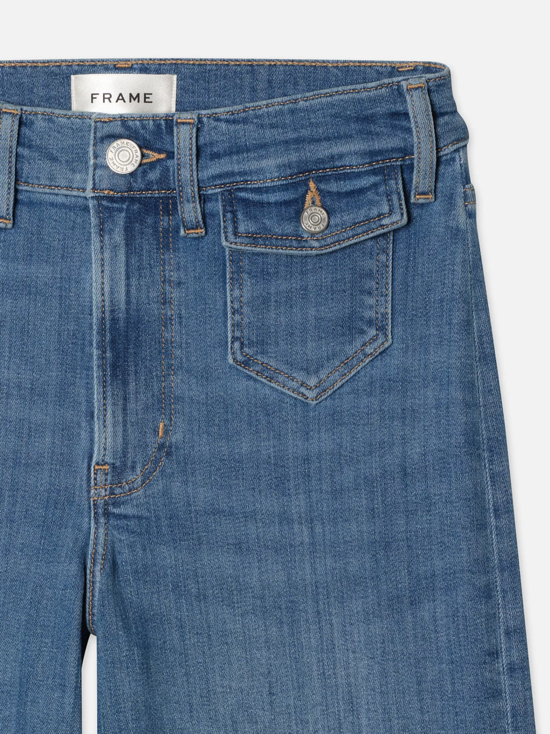 Wide Leg*FRAME Patch Pocket Slim Palazzo in Doris