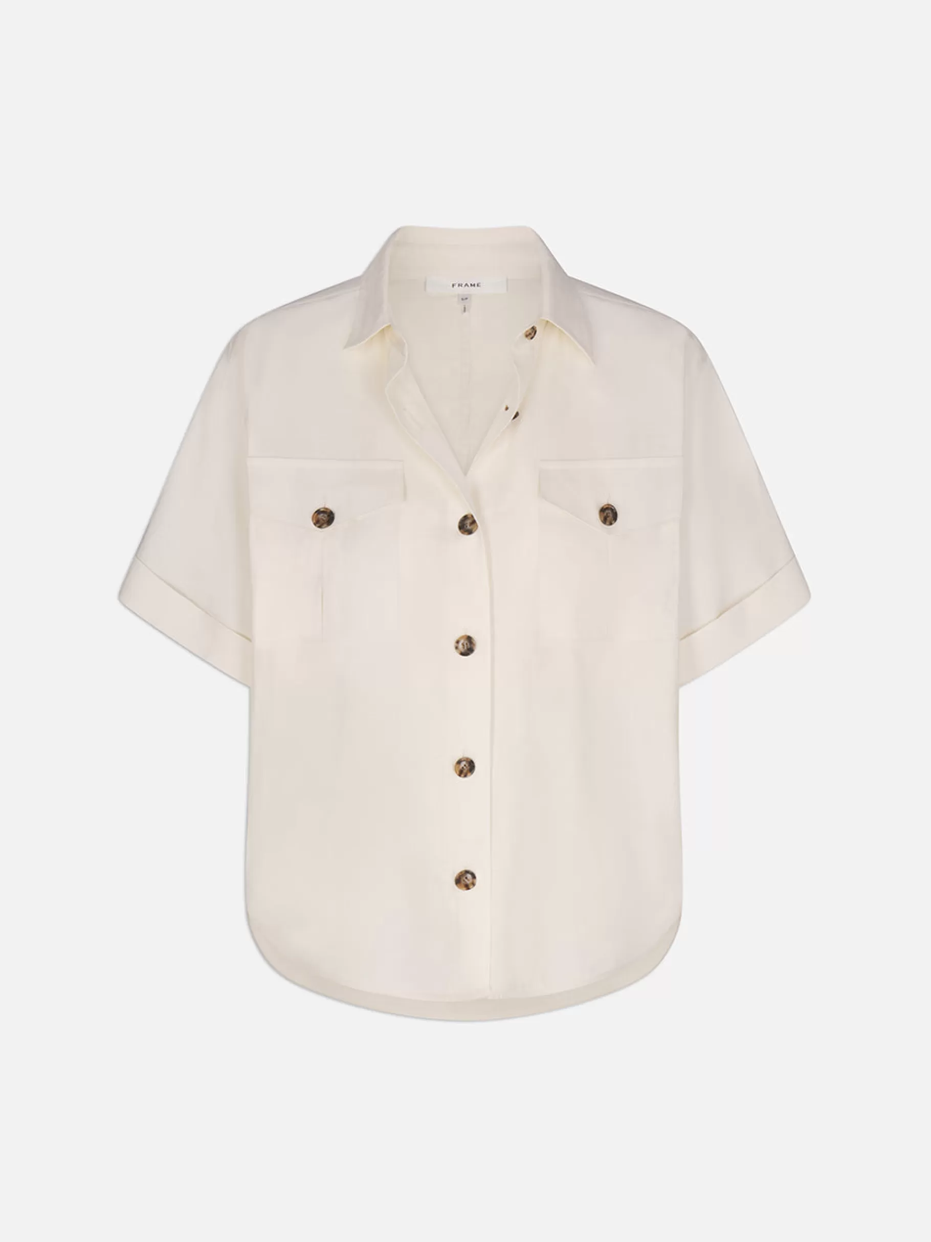 Tops & Blouses*FRAME Patch Pocket Utility Shirt in Cream