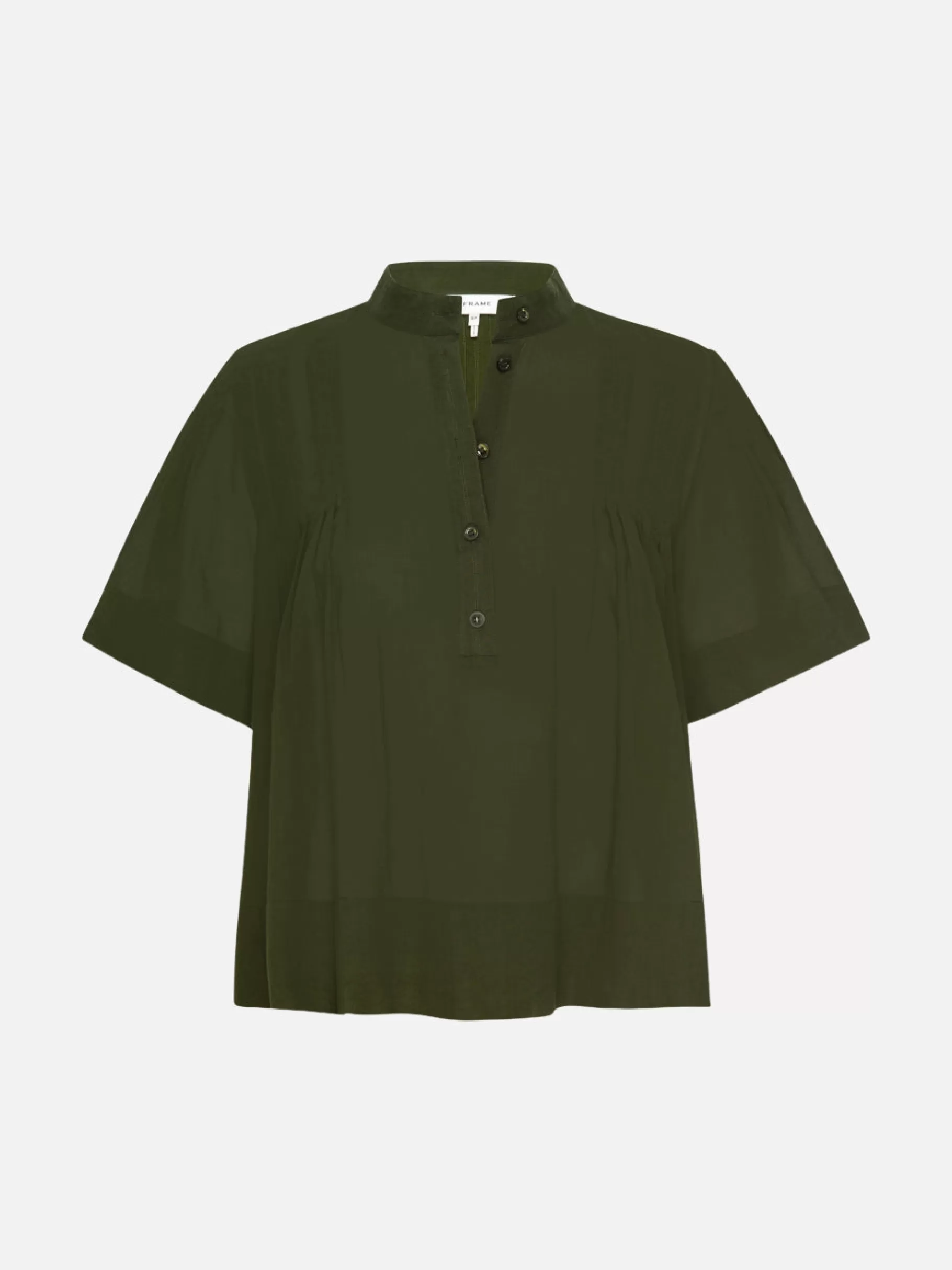 Tops & Blouses*FRAME Pleated Button Up Blouse in Military