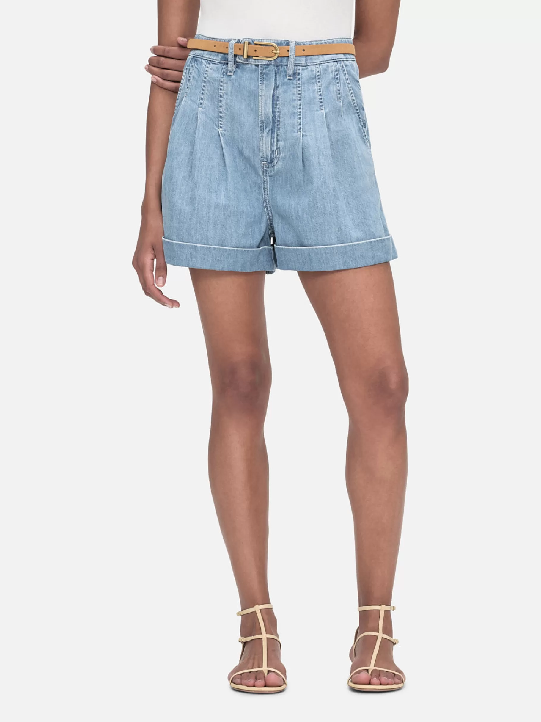 Skirts & Shorts*FRAME Pleated Wide Cuff Short in Rhythm
