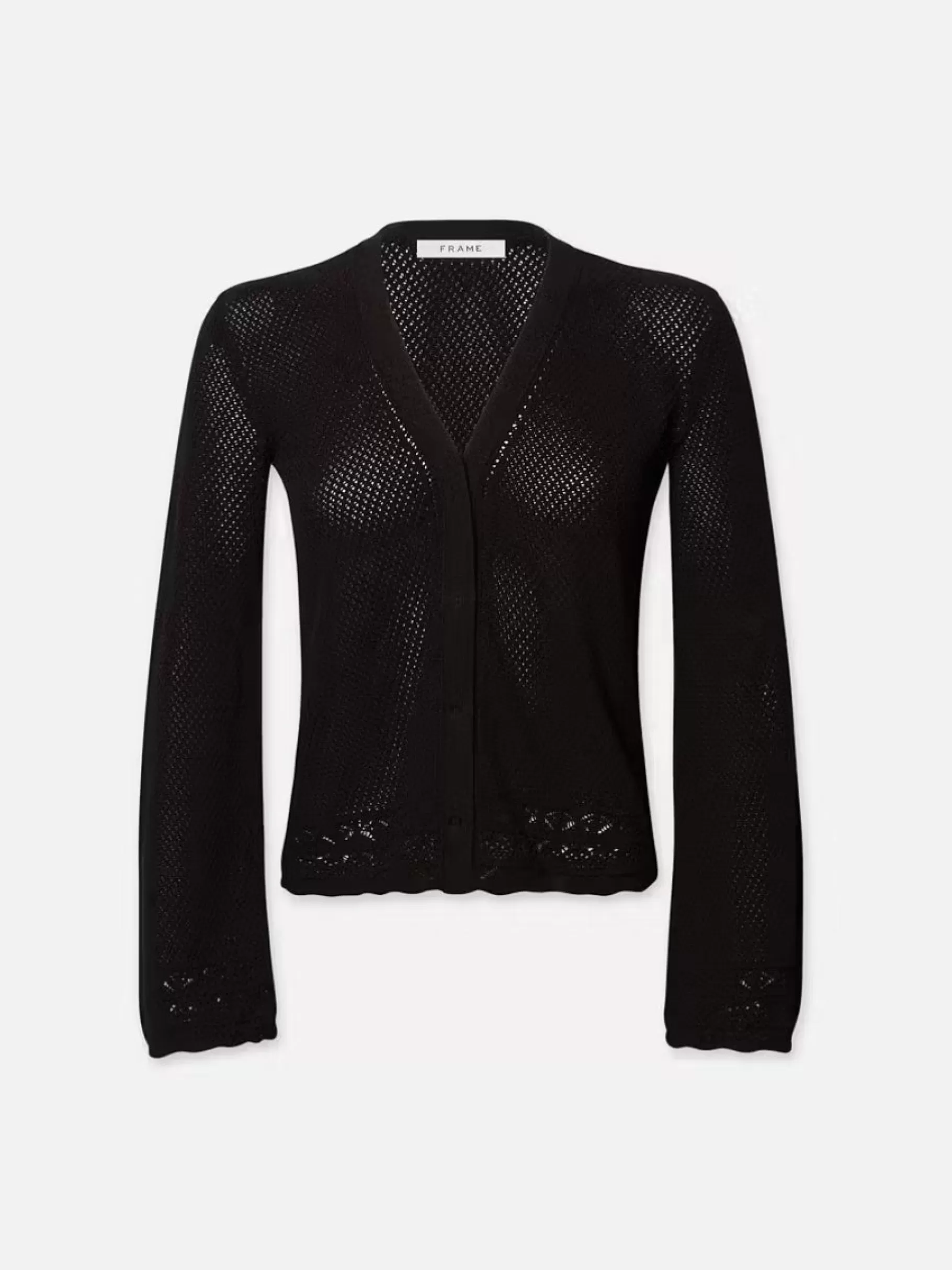 Sweaters*FRAME Pointelle Cardi in Black