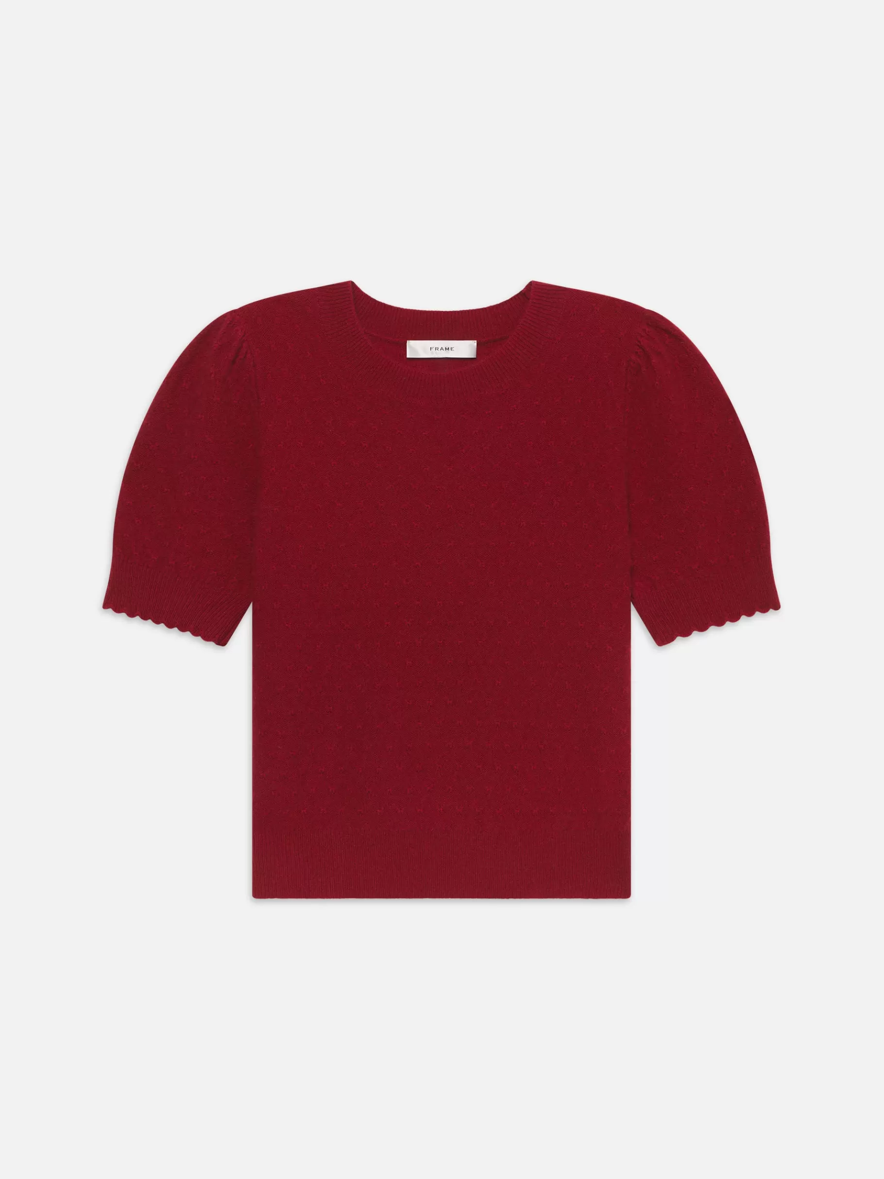 Sweaters*FRAME Pointelle Puff Sleeve Sweater in Paprika
