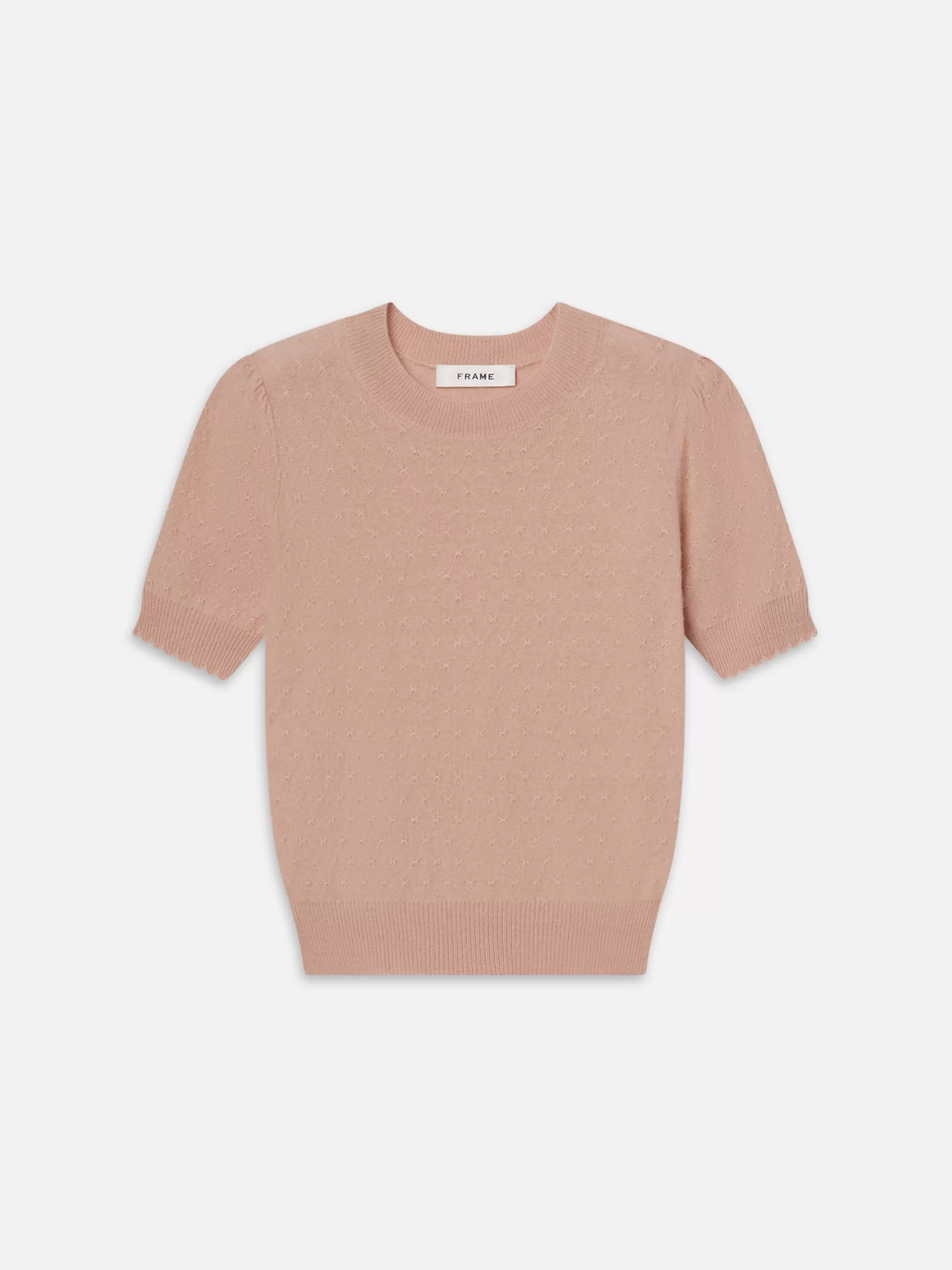 Sweaters*FRAME Pointelle Puff Sleeve Sweater in Peony