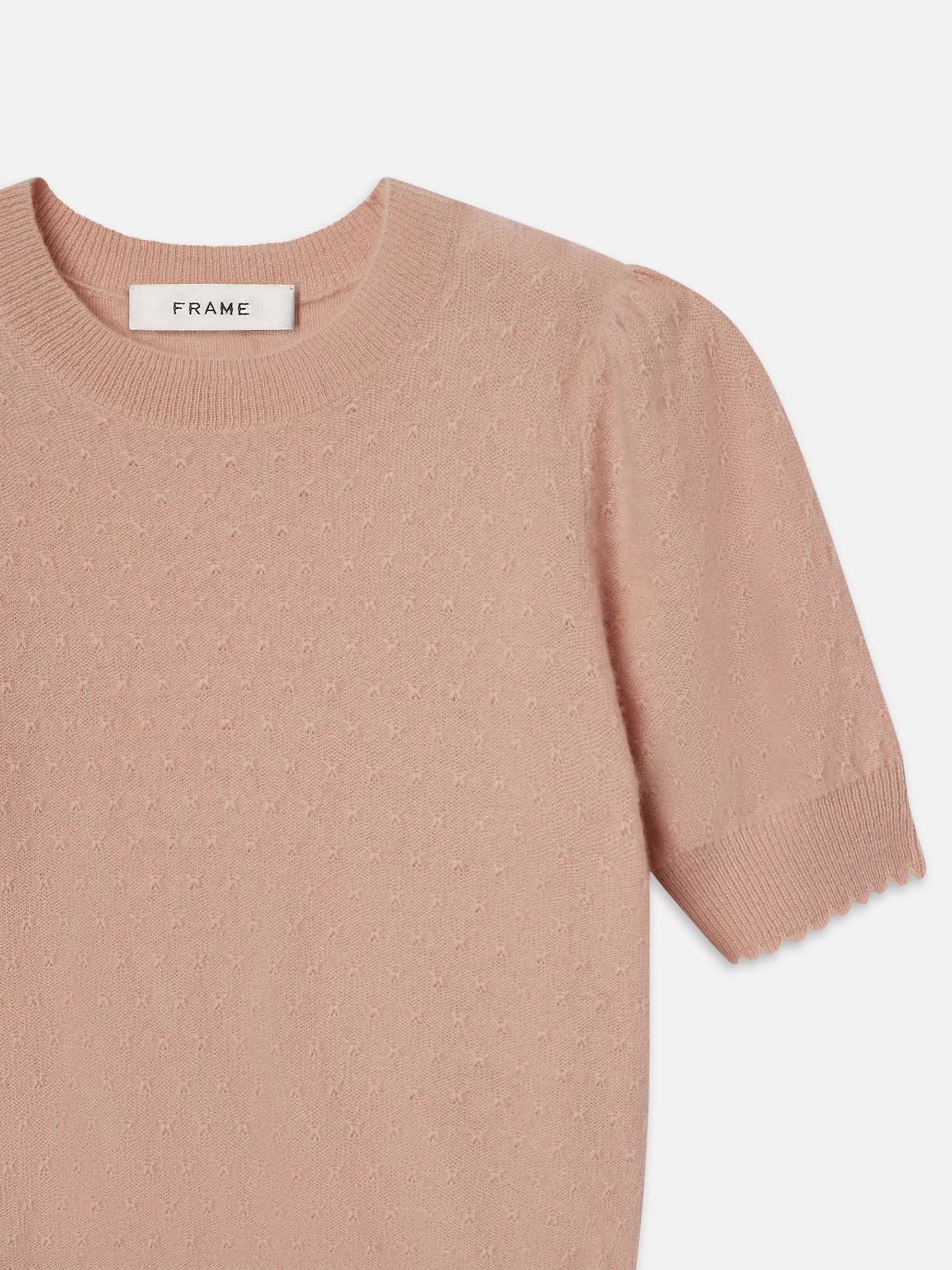Sweaters*FRAME Pointelle Puff Sleeve Sweater in Peony