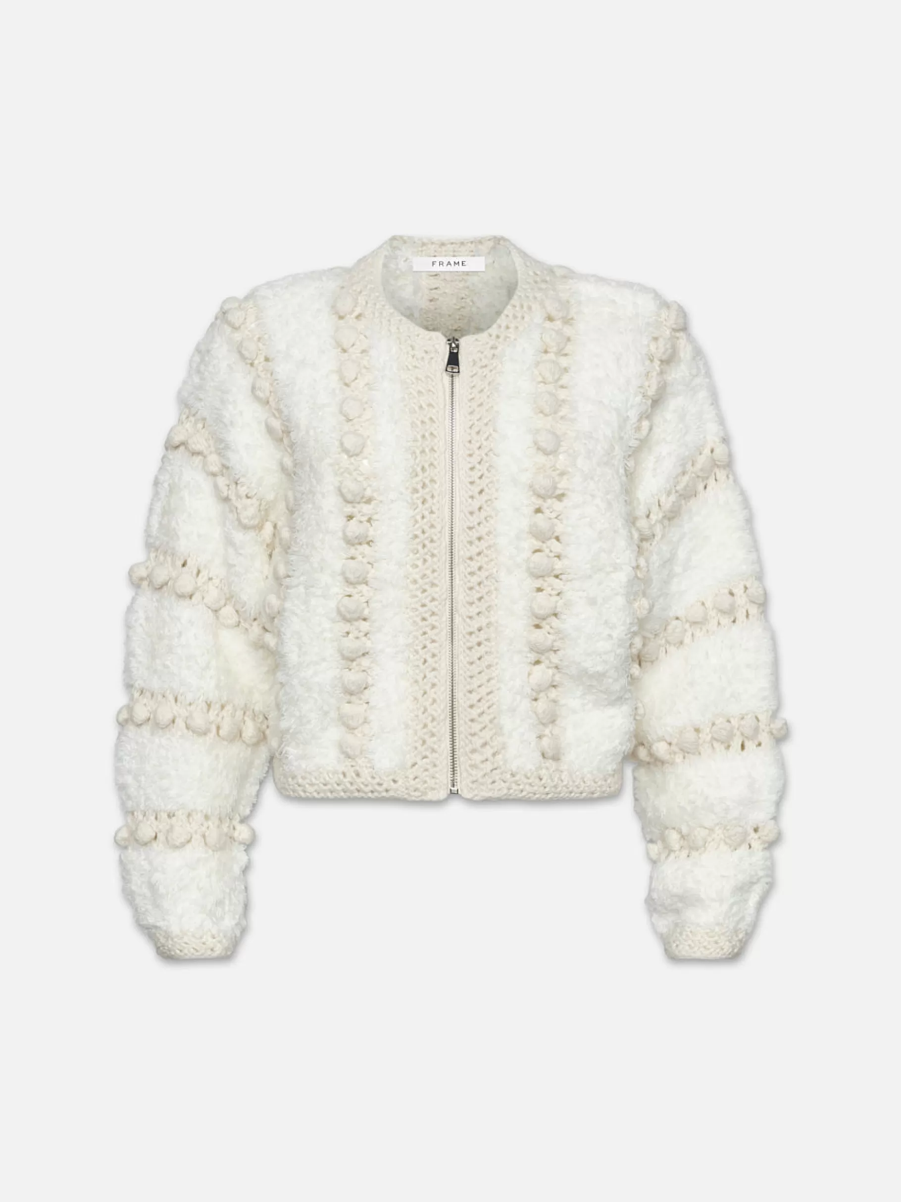 Sweaters*FRAME Pom Pom Cardi in Cream