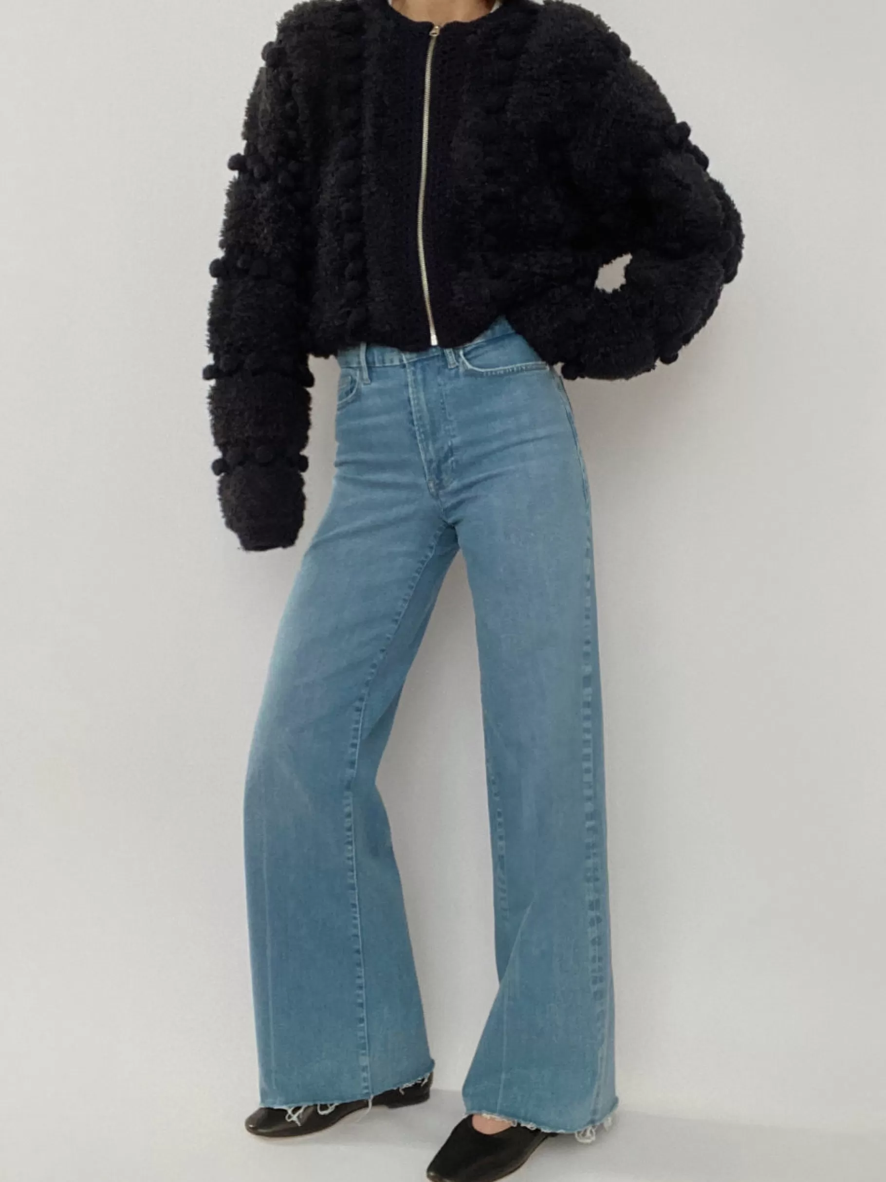 Sweaters*FRAME Pom Pom Cardi in Navy