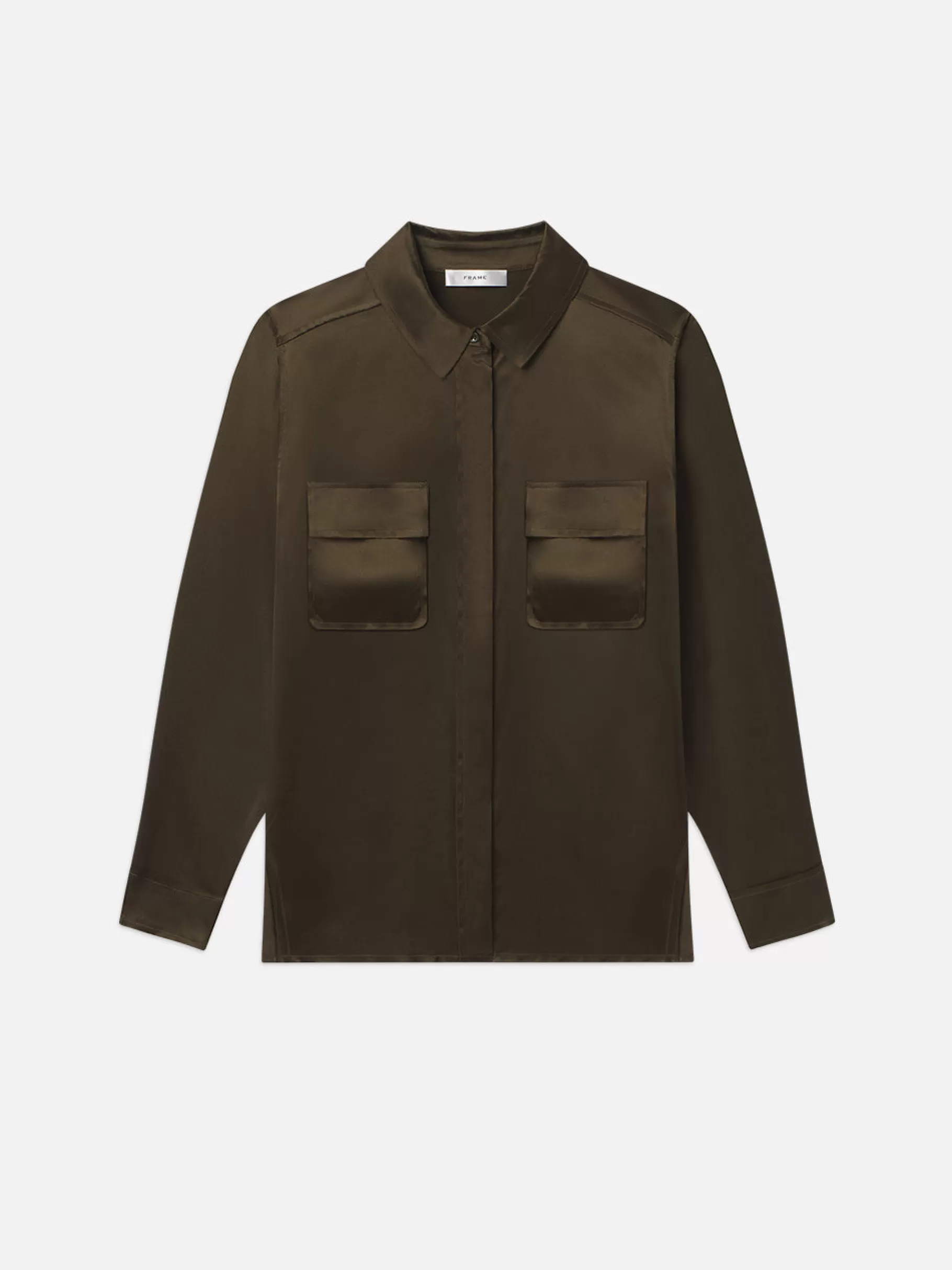 Tops & Blouses*FRAME Raw Edge Double Pocket Shirt in Rich Military Richmilitary