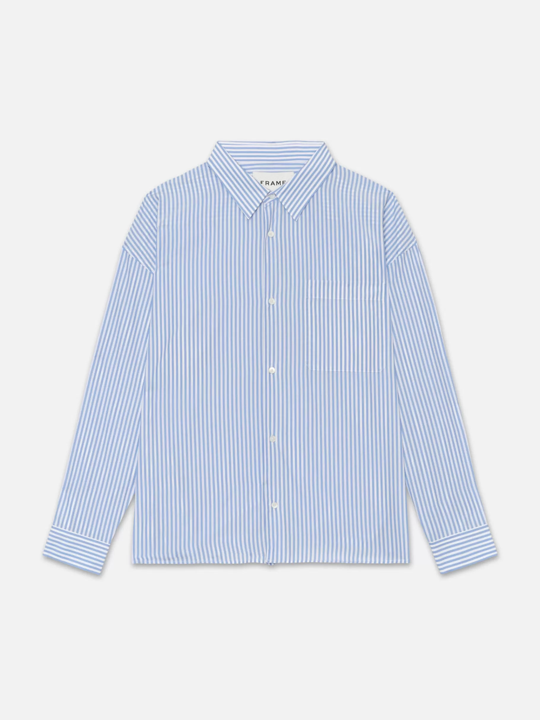 Shirts*FRAME Relaxed Blue Striped Shirt in Blue Stripe Bluestripe